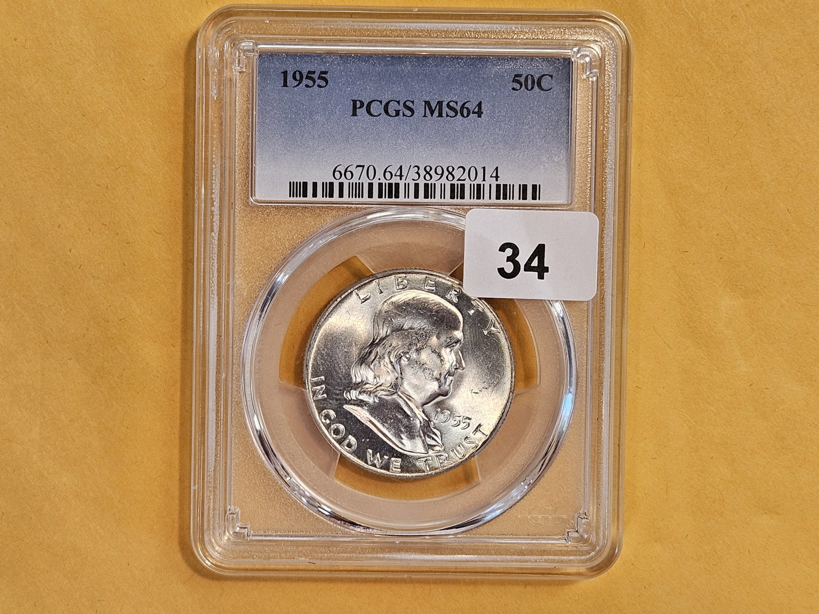PCGS 1955 Franklin silver Half Dollar in Mint State 64 - 2