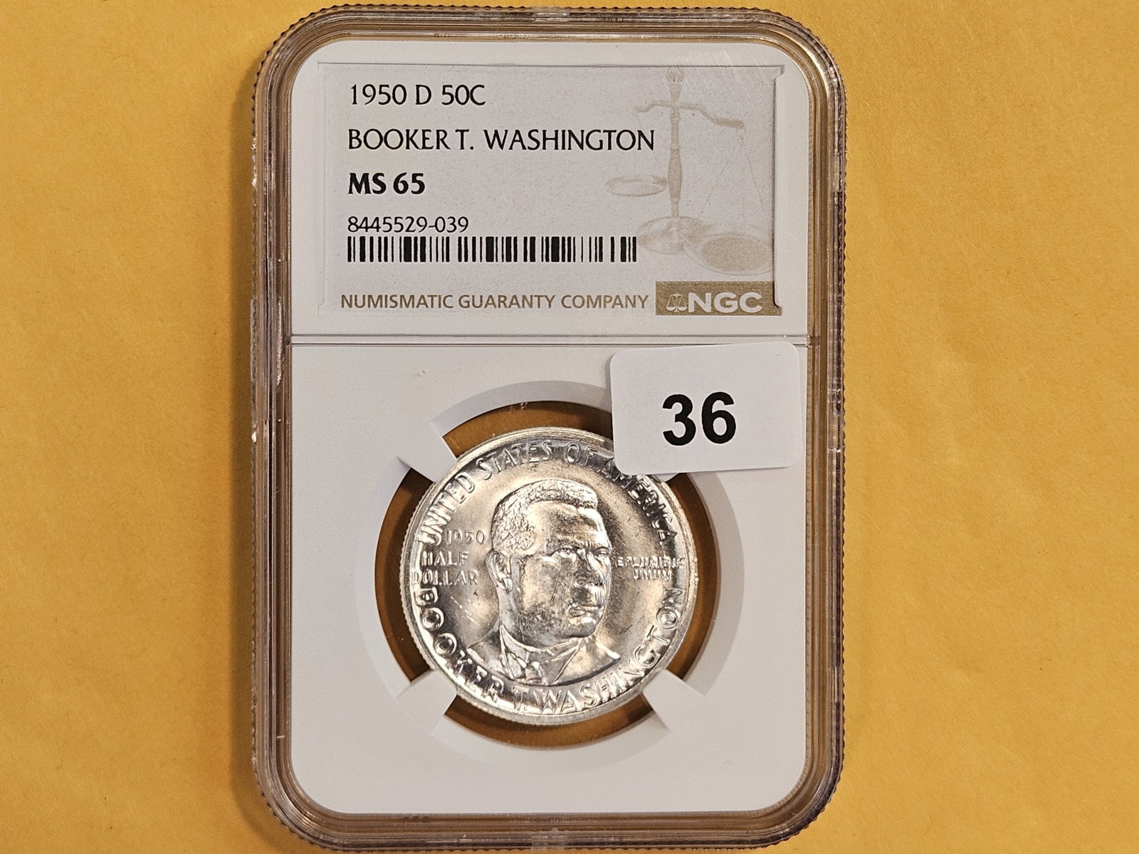 GEM! NGC 1950-D Commemorative silver Half Dollar in Mint State 65 - 2
