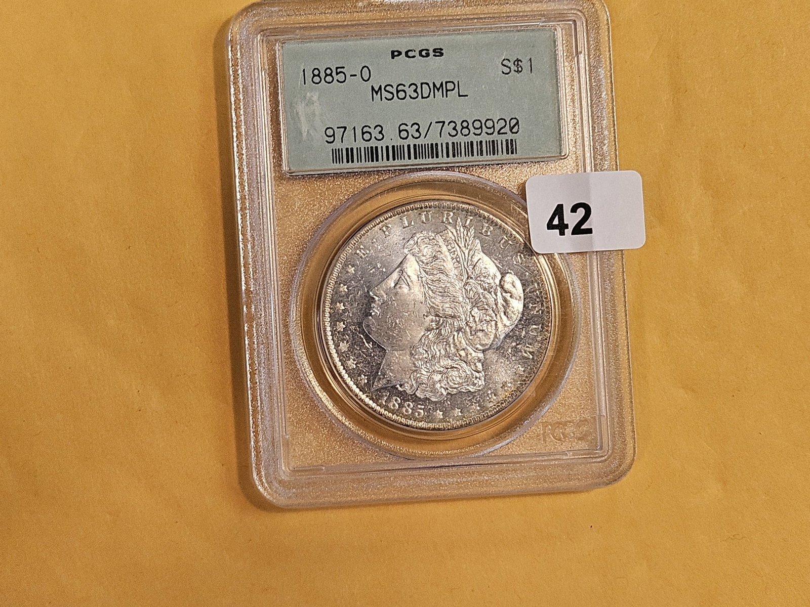 DMPL! OGH! PCGS 1885-O Morgan Dollar in Mint State 63 DMPL - 2