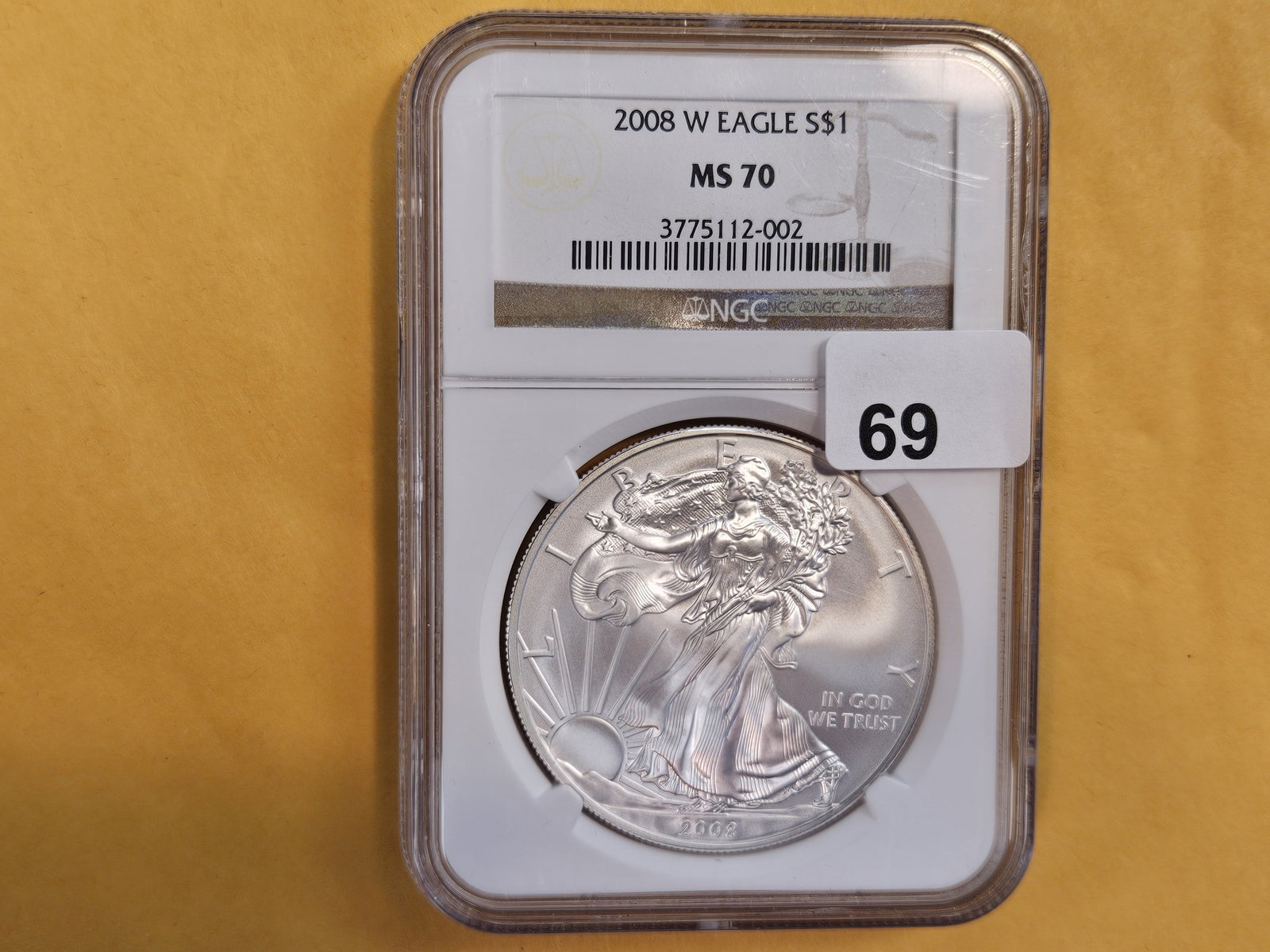 PERFECT! NGC 2008 American Silver Eagle in Mint State 70: Perfect Grade!