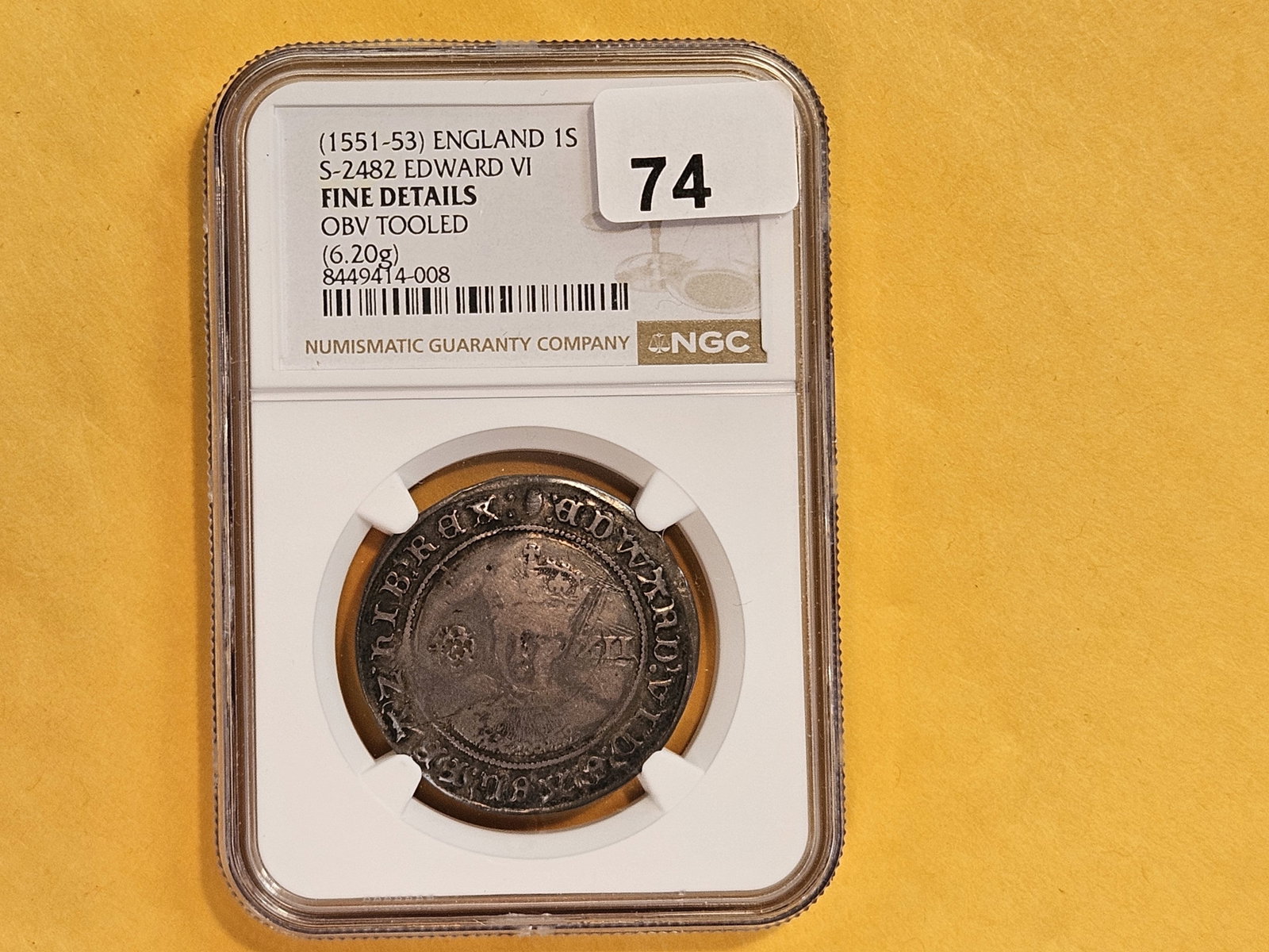 NGC 1551 - 1553 England silver 1 shilling in Fine - details - 2
