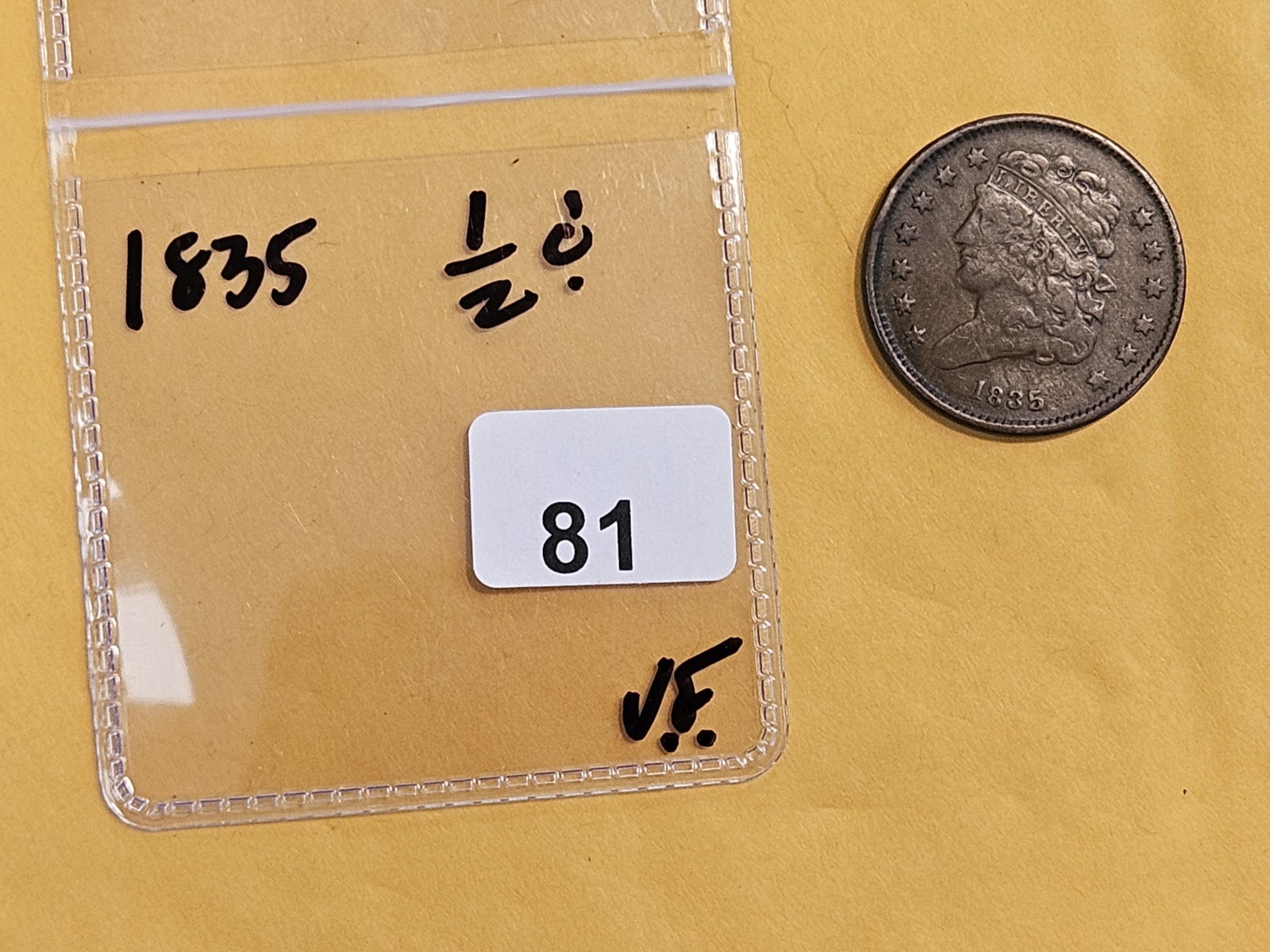 1835 Classic Head Half Cent in Very Fine - 2