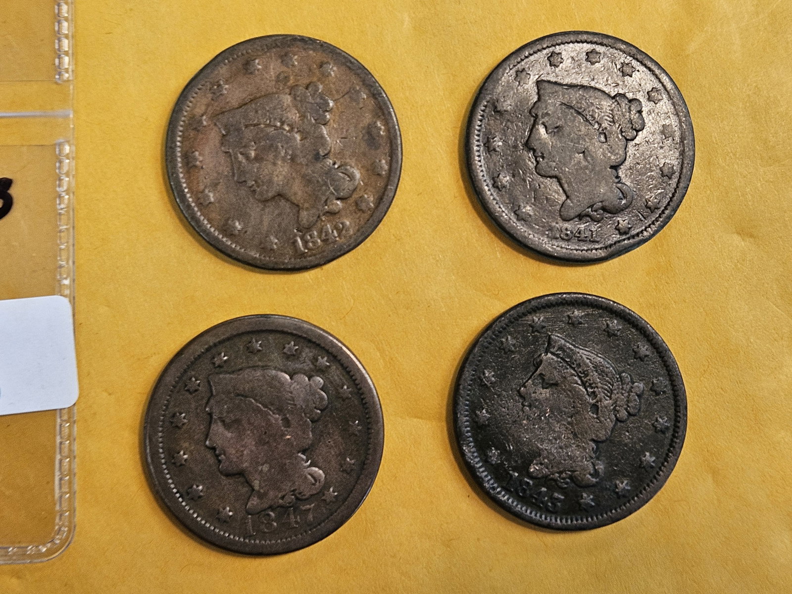 Four Braided Hair Large Cents (1 of 4)