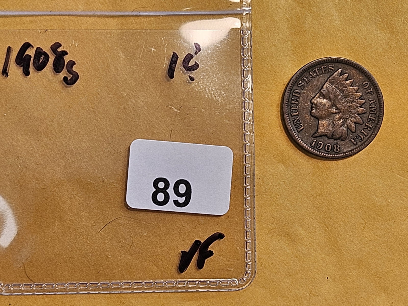 * Semi-Key 1908-S Indian Cent in Very Fine - 2