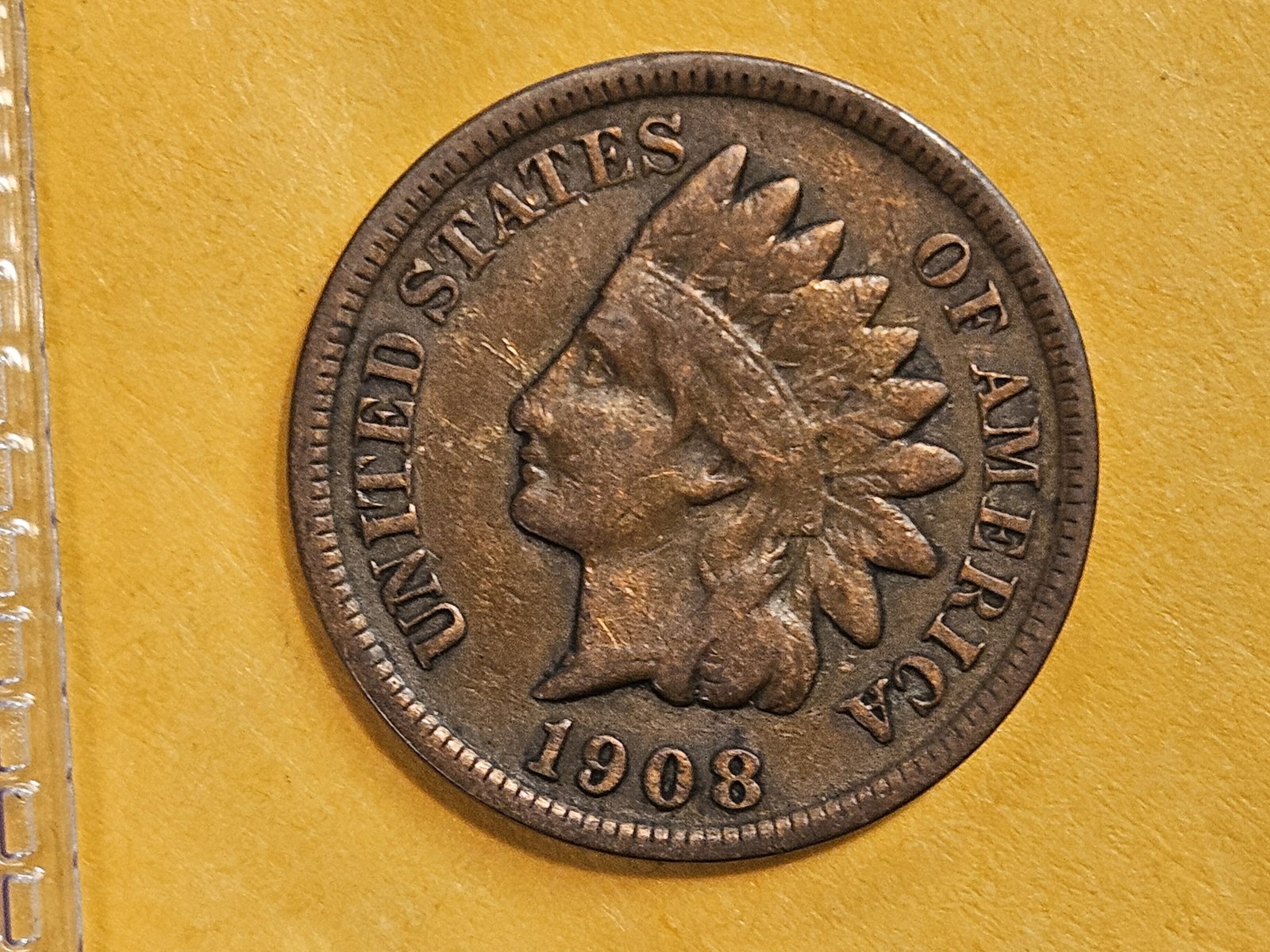 * Semi-Key 1908-S Indian Cent in Very Fine - 3