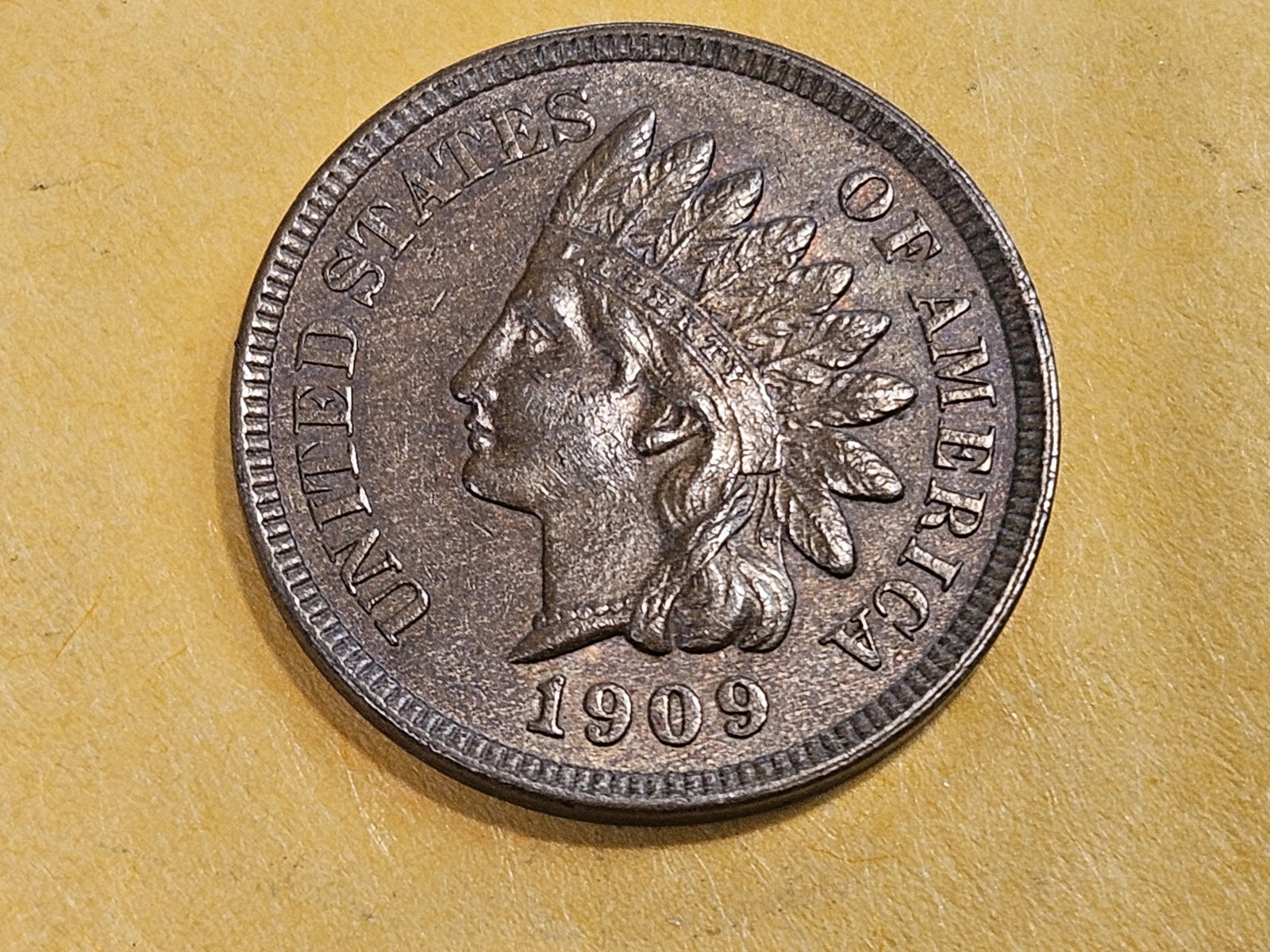 Choice Uncirculated Brown 1909 Indian Cent - 3