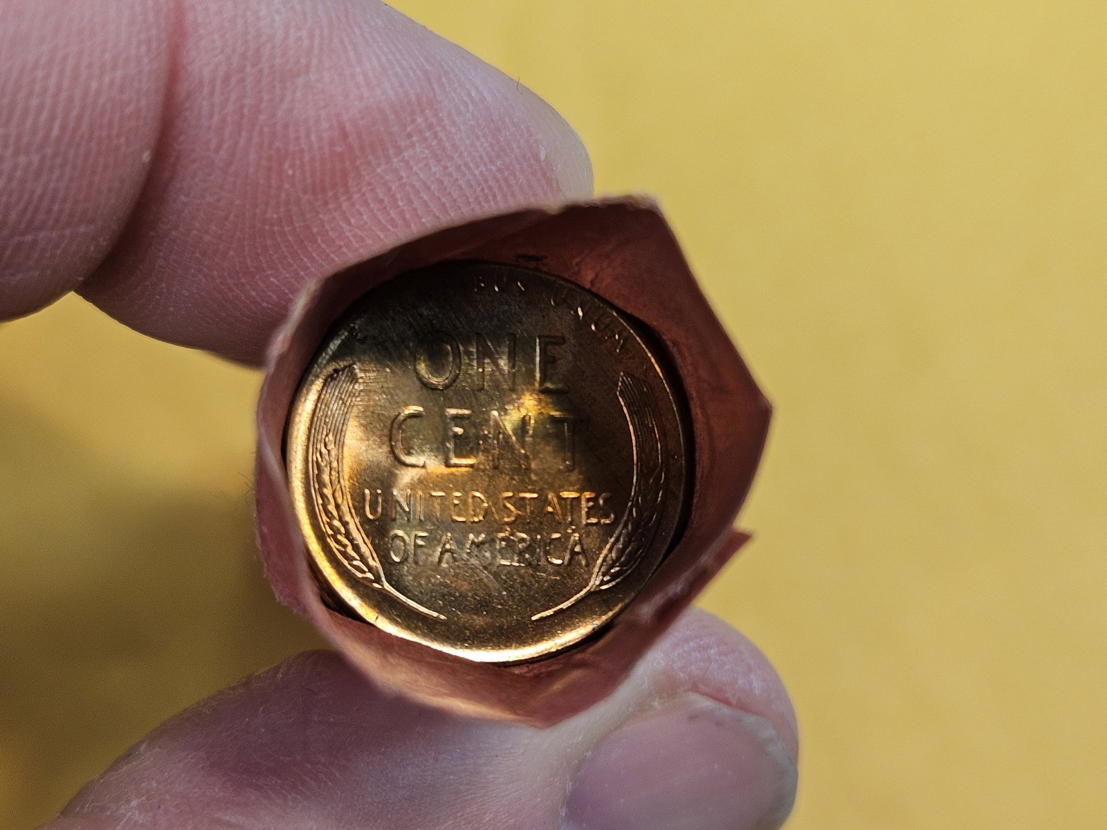 Uncirculated Roll of 1957-D Wheat cents - 2