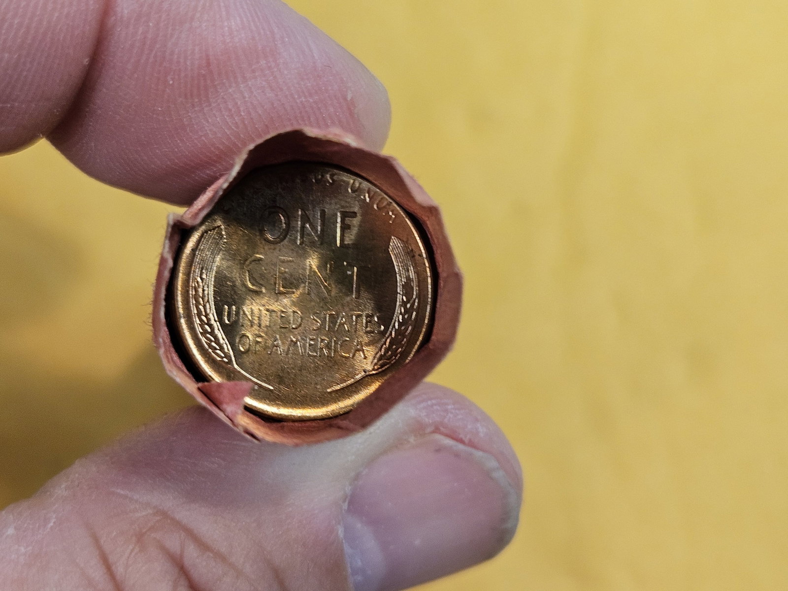Uncirculated Roll of 1957-D Wheat cents - 2