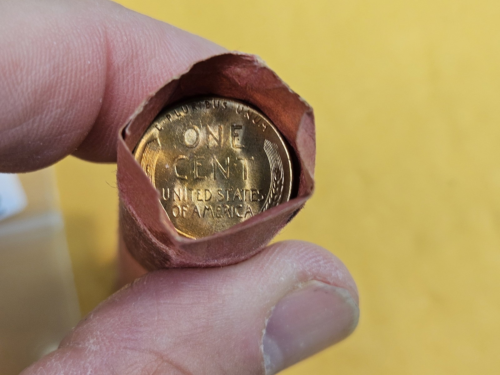 Uncirculated Roll of 1957-D Wheat cents - 3