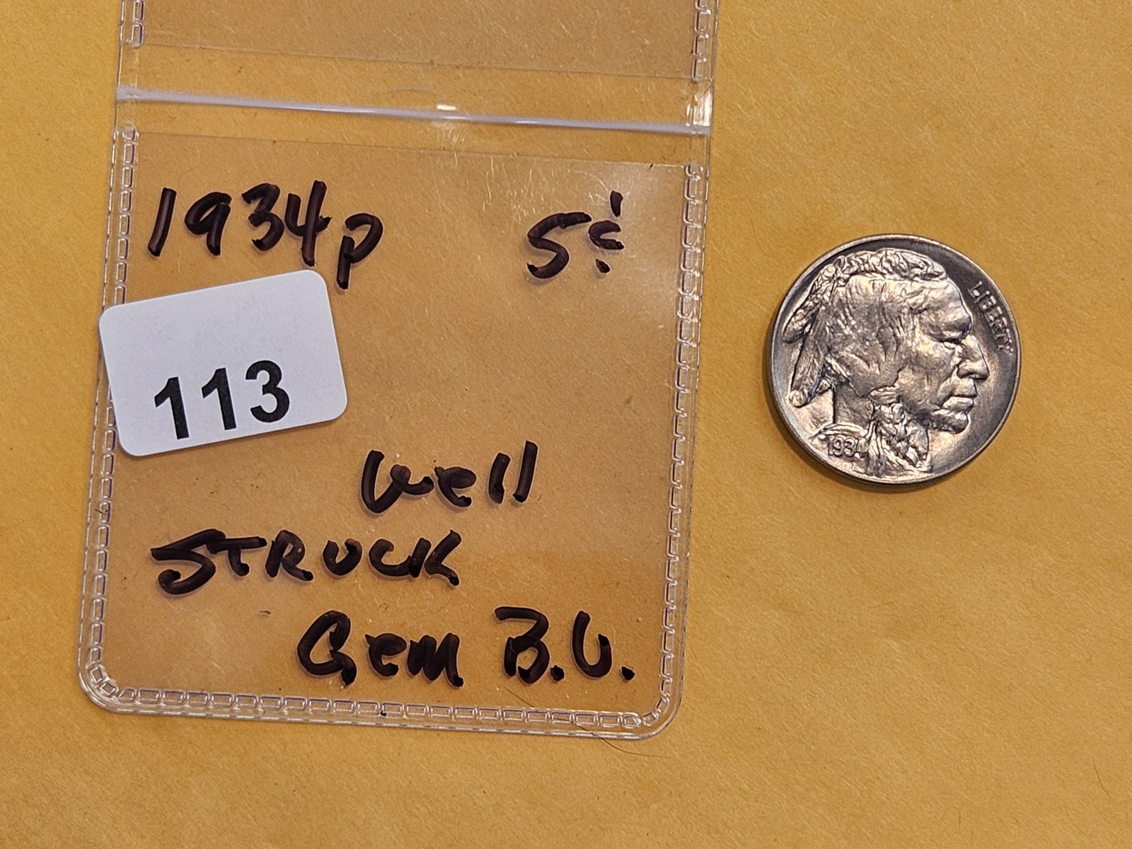 GEM Brilliant Uncirculated 1934 Buffalo Nickel - 2