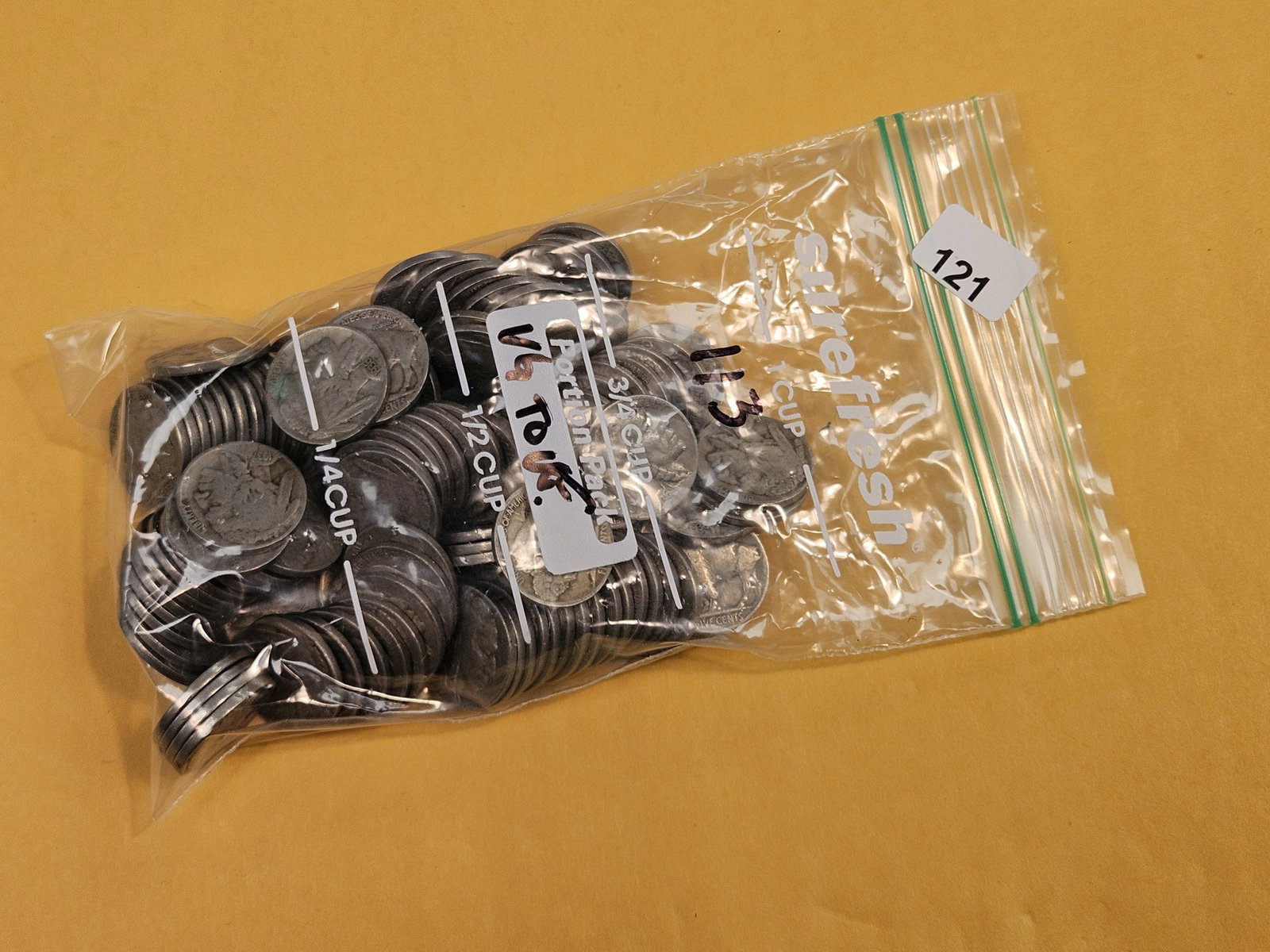 One Hundred Thirteen Buffalo Nickels: All in Very Good to Very Fine plus condition