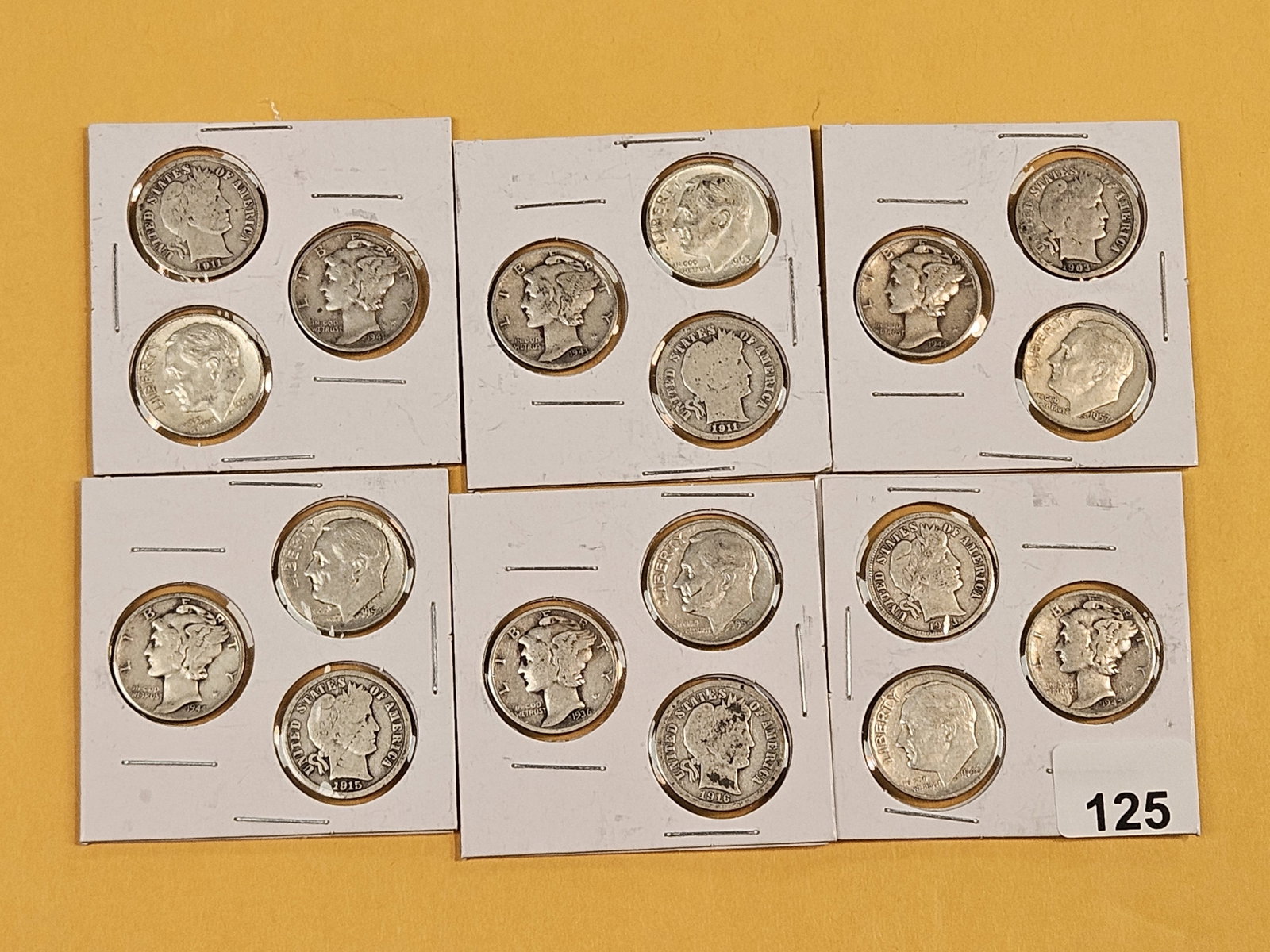 Eighteen mixed silver Dimes - 2