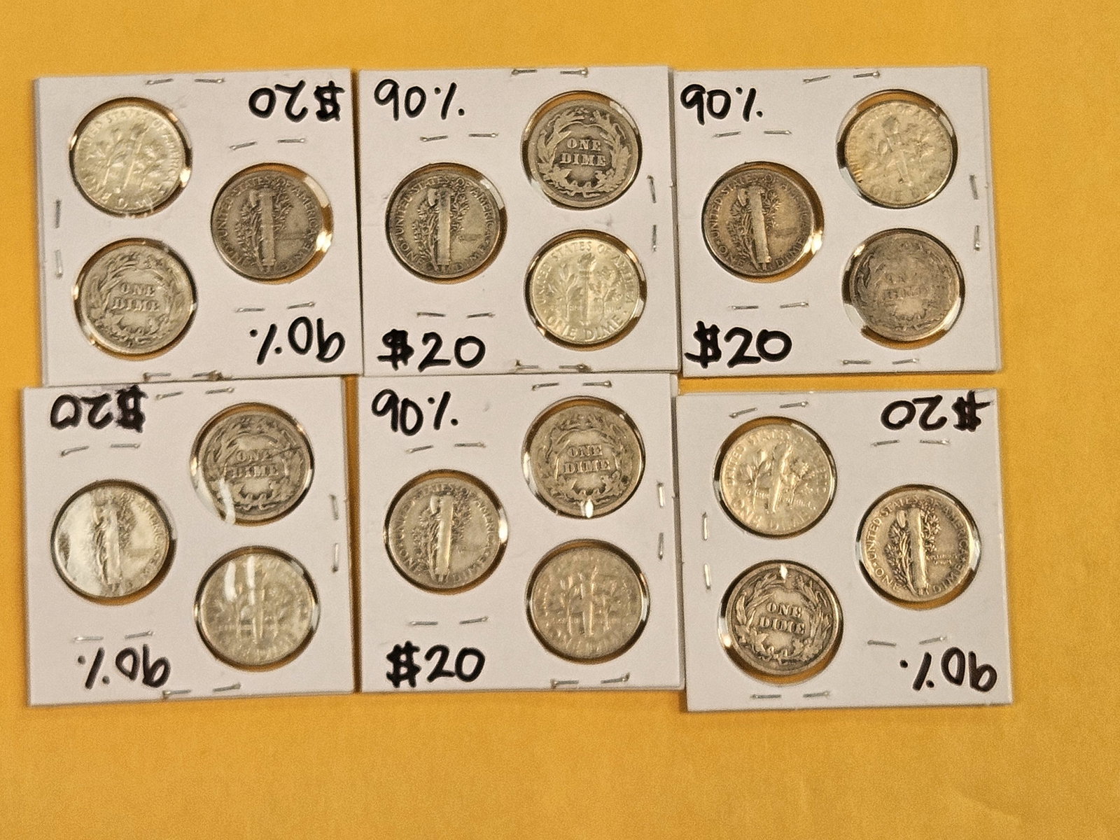 Eighteen mixed silver Dimes - 3