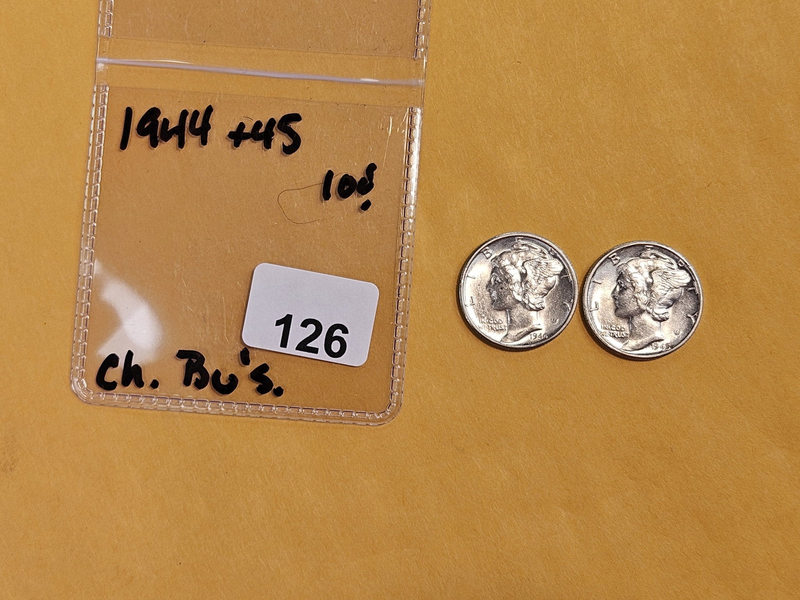 Two Choice Brilliant Uncirculated Mercury silver Dimes - 2