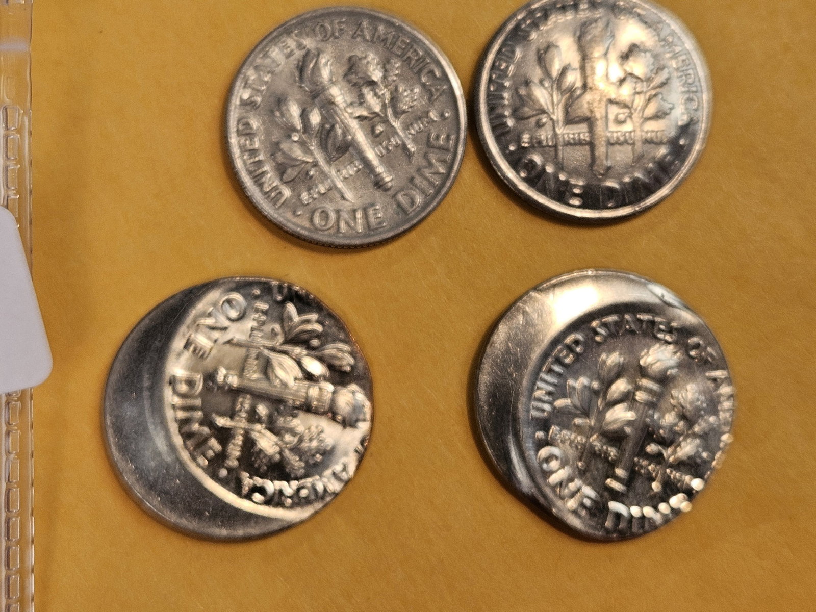 MINT ERRORS! Four Brilliant Uncirculated Roosevelt Dimes - 4