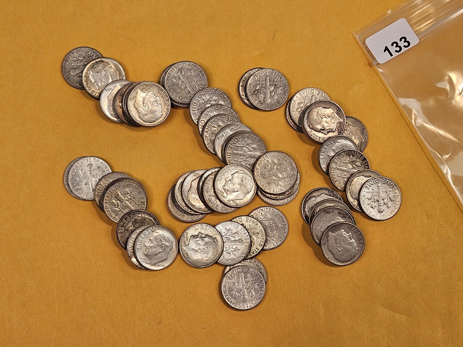 Sixty silver, mixed, Roosevelt Dimes (1 of 1)