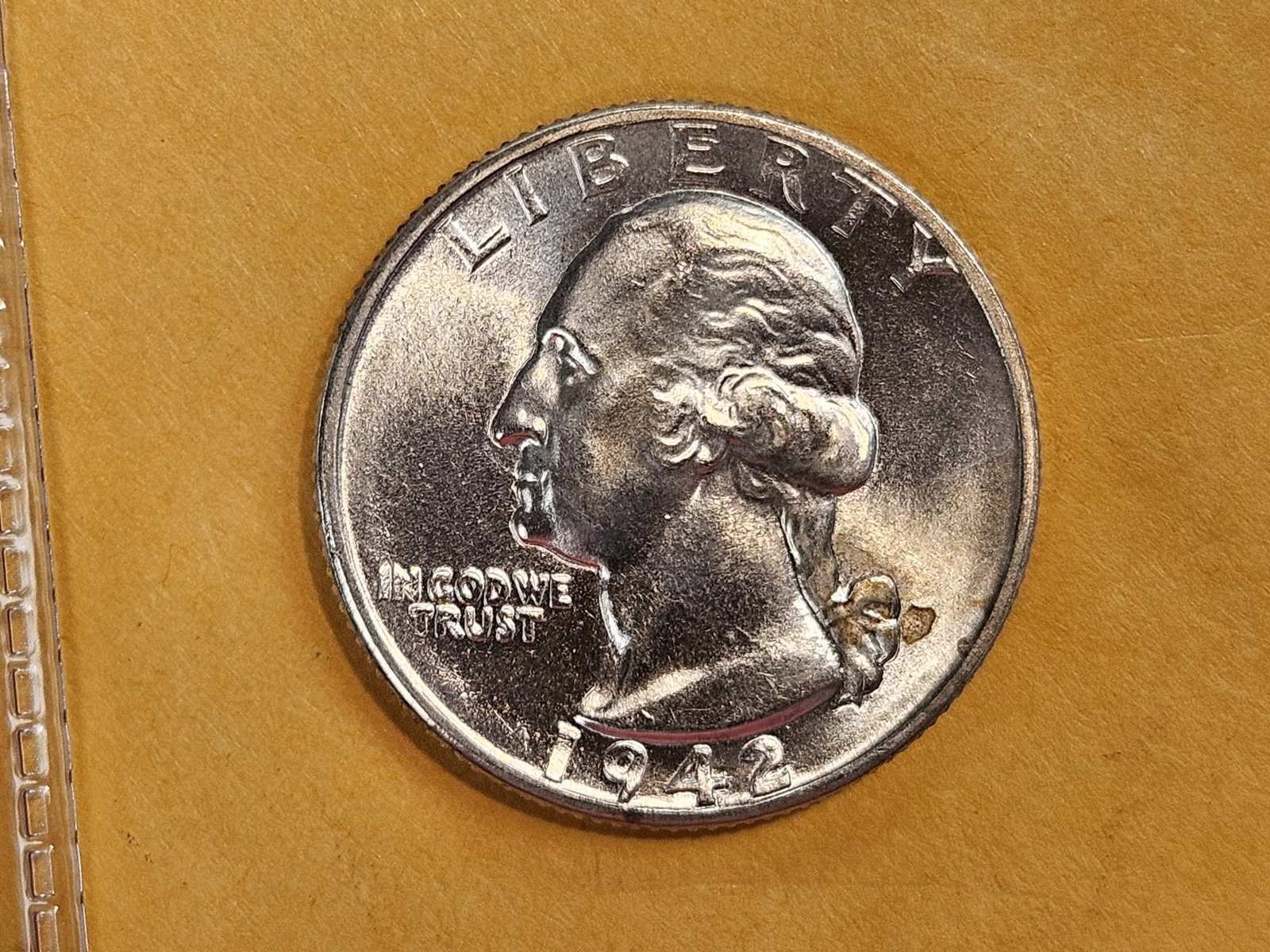Variety! GEM Brilliant Uncirculated 1942 Washington Quarter: Doubled Die Obverse