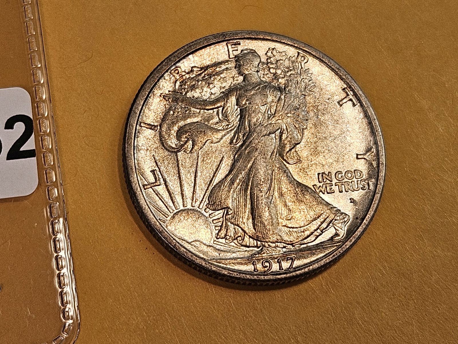 Bright About Uncirculated plus 1917-D Walking Liberty Half Dollar - 3