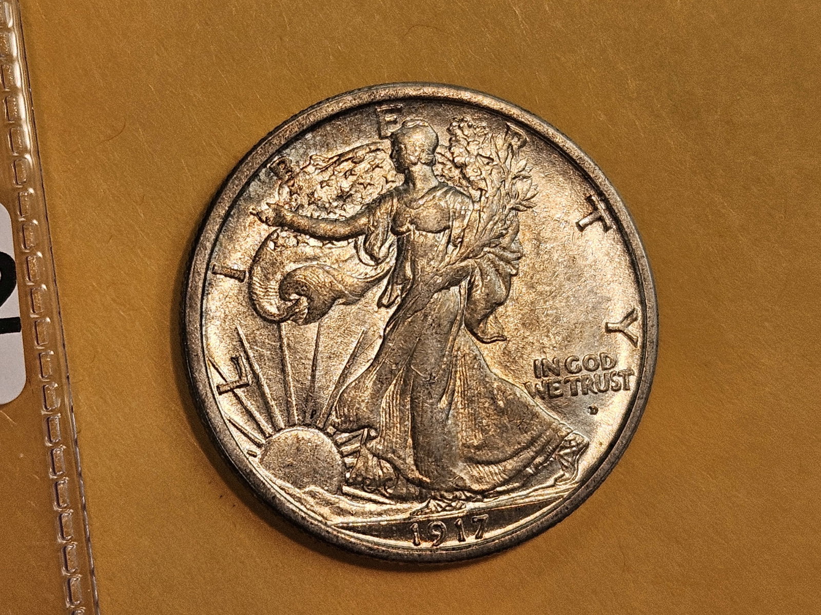 Bright About Uncirculated plus 1917-D Walking Liberty Half Dollar - 4