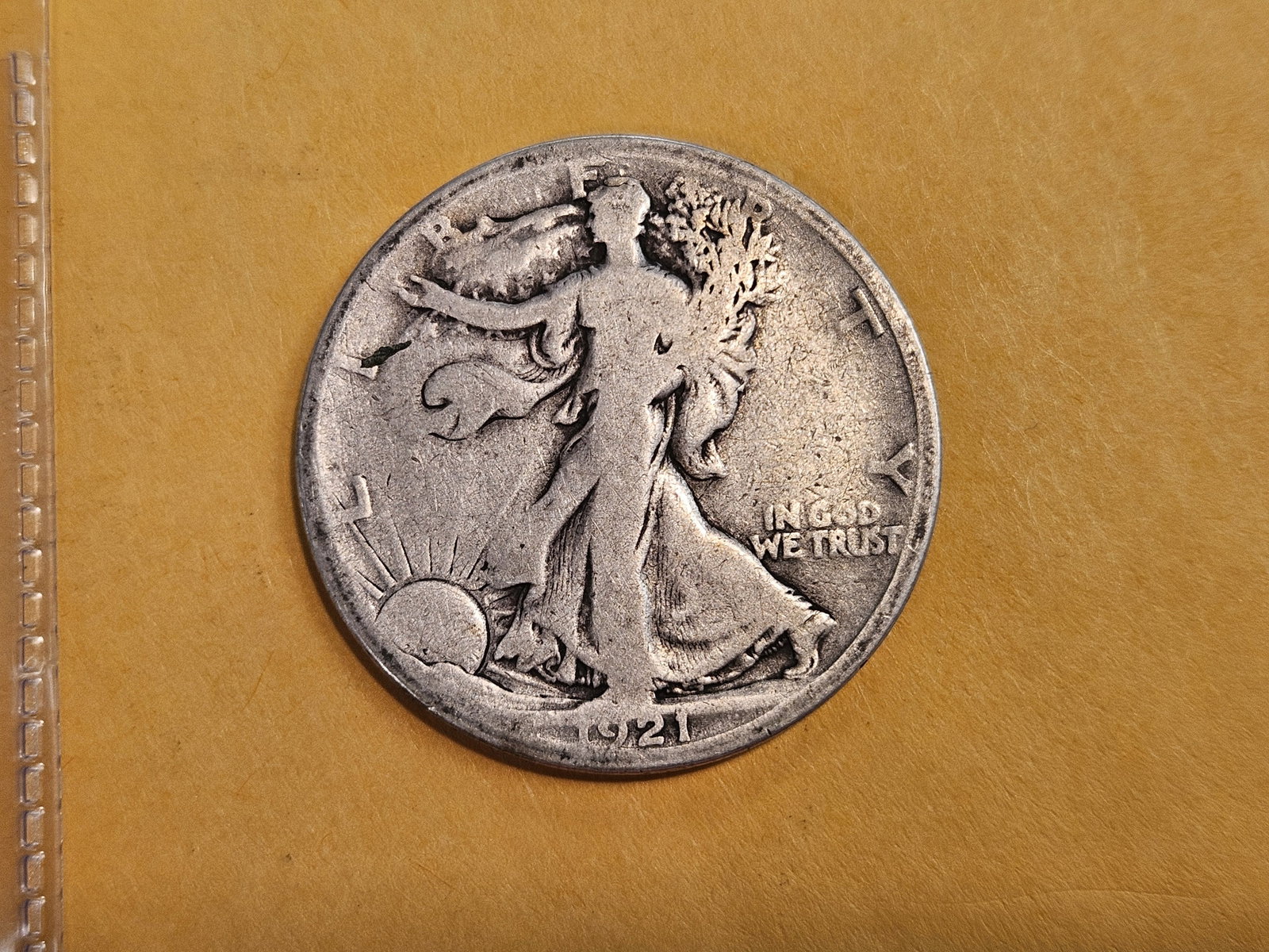 KEY DATE 1921-S Walking Liberty silver Half Dollar: In Very Good