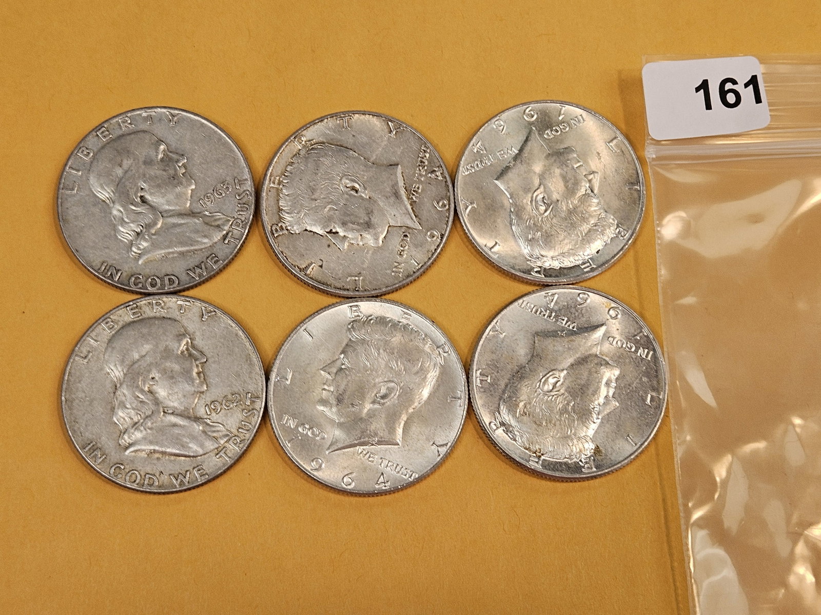 Six mixed silver Half Dollars - 2