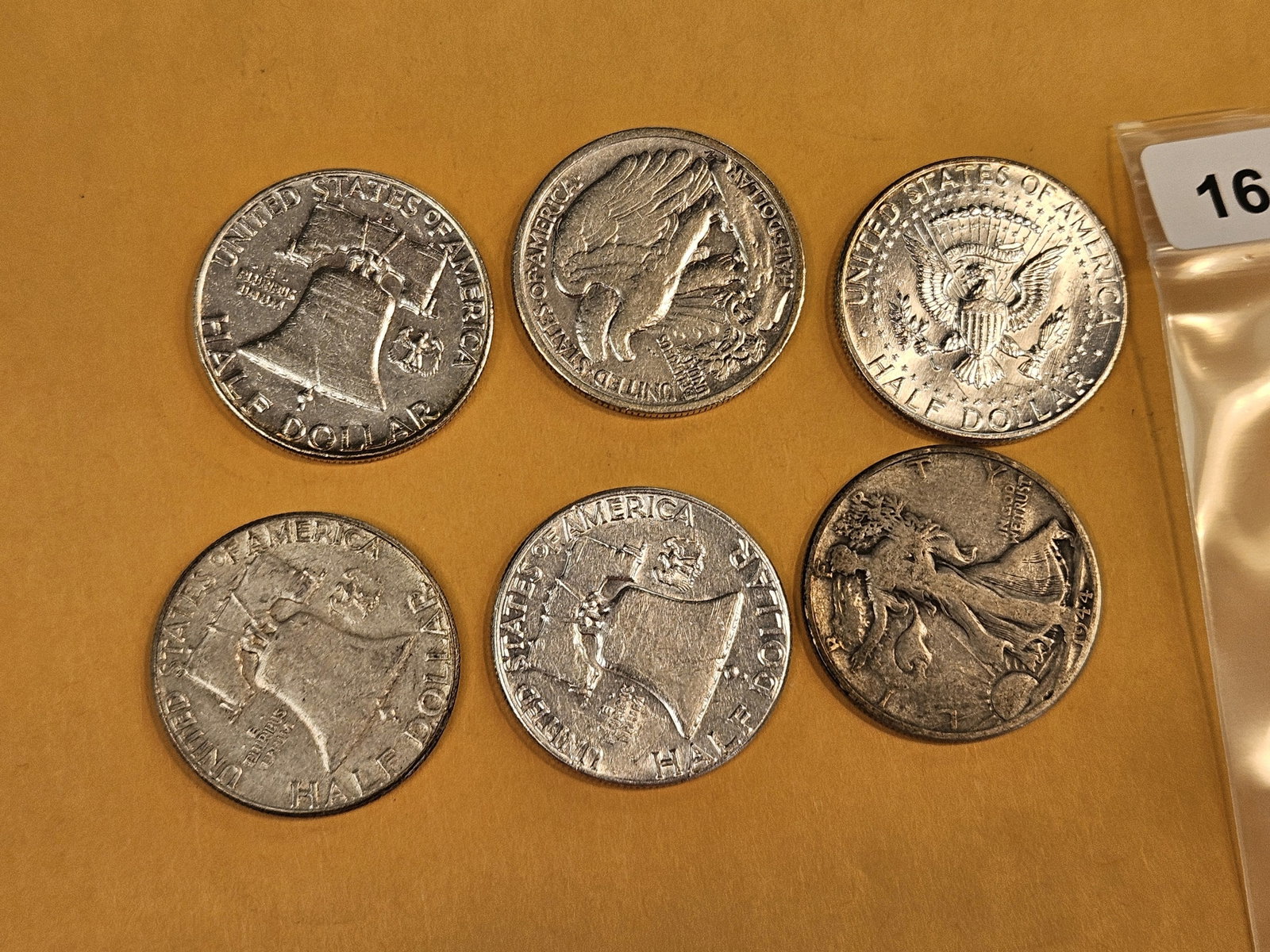 Six mixed silver Half Dollars - 2