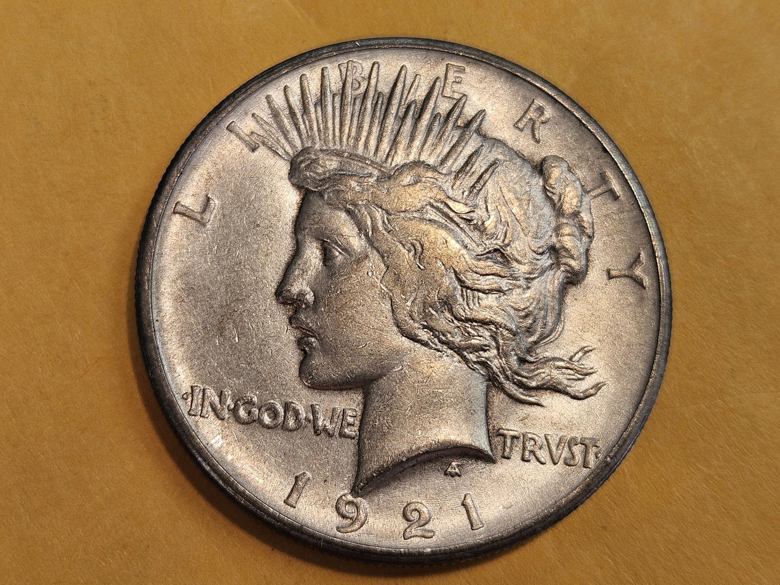 ** KEY DATE ** 1921 Peace Silver Dollar in About Uncirculated - 55 (1 of 3)