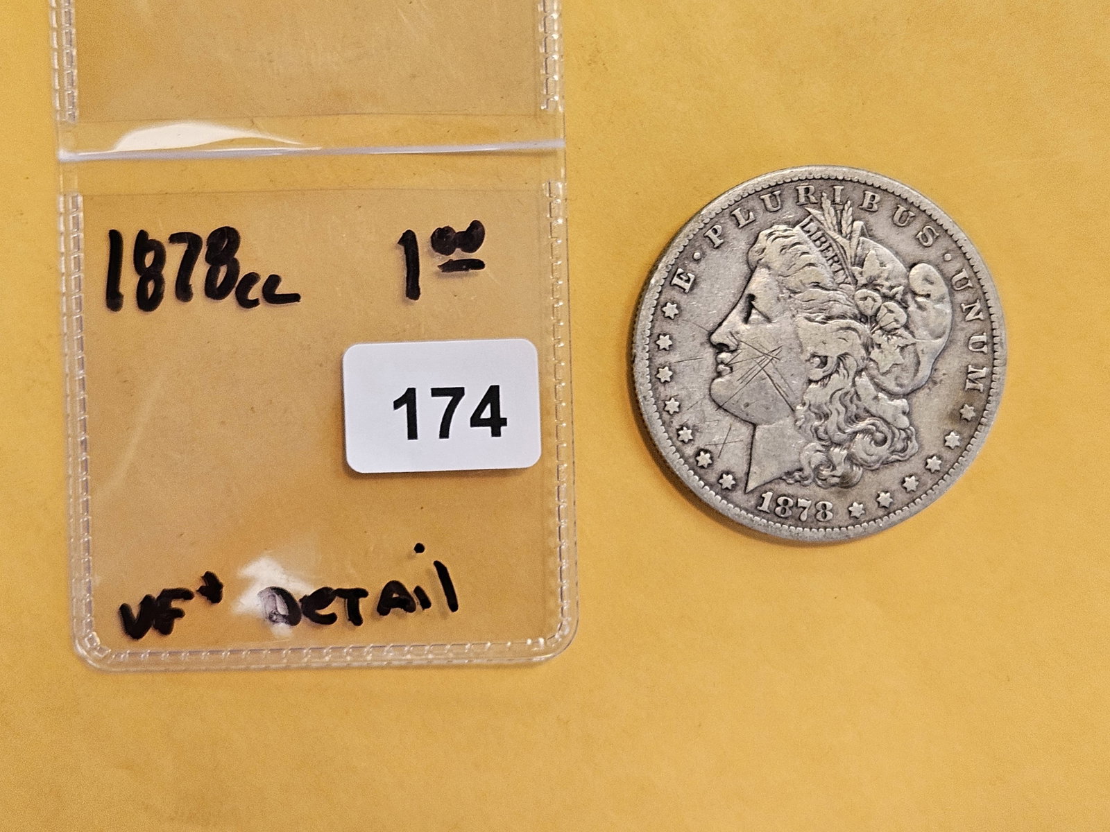 ** KEY DATE ** 1878-CC Morgan Dollar in Very Fine plus - details - 2