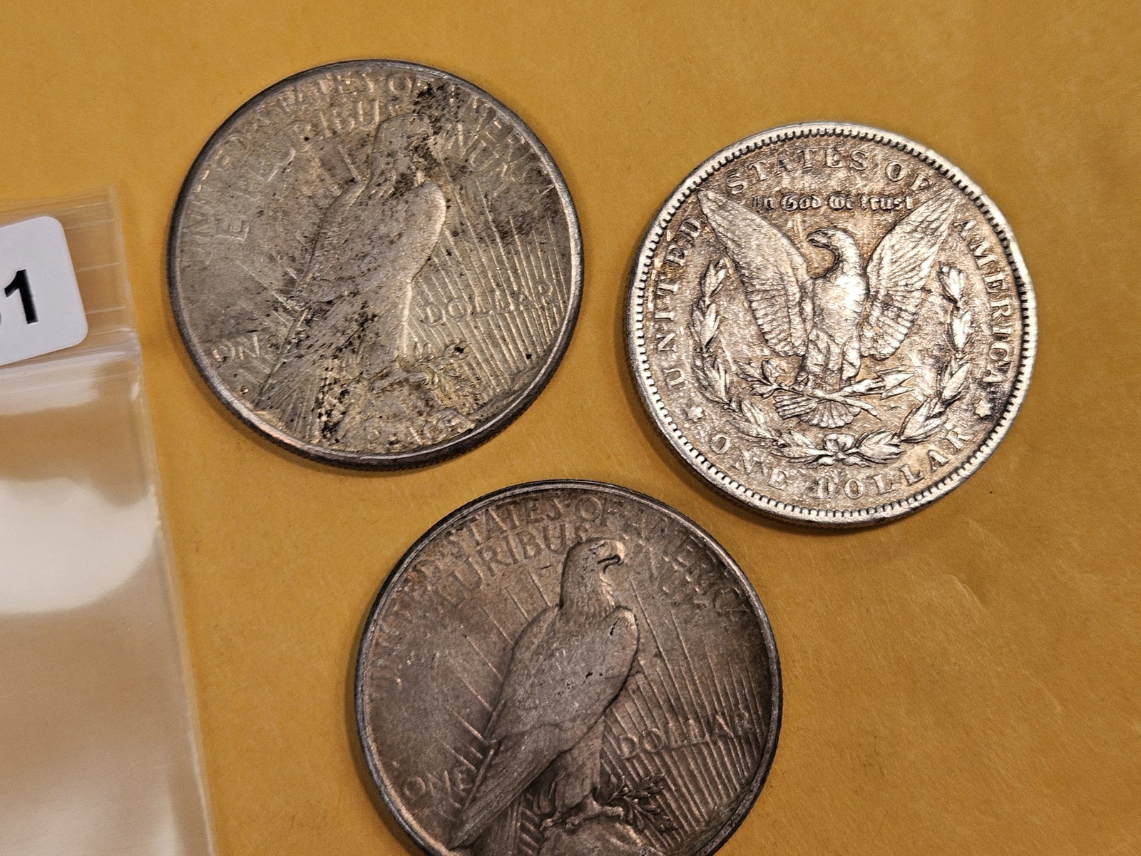 Three mixed silver Dollars - 2