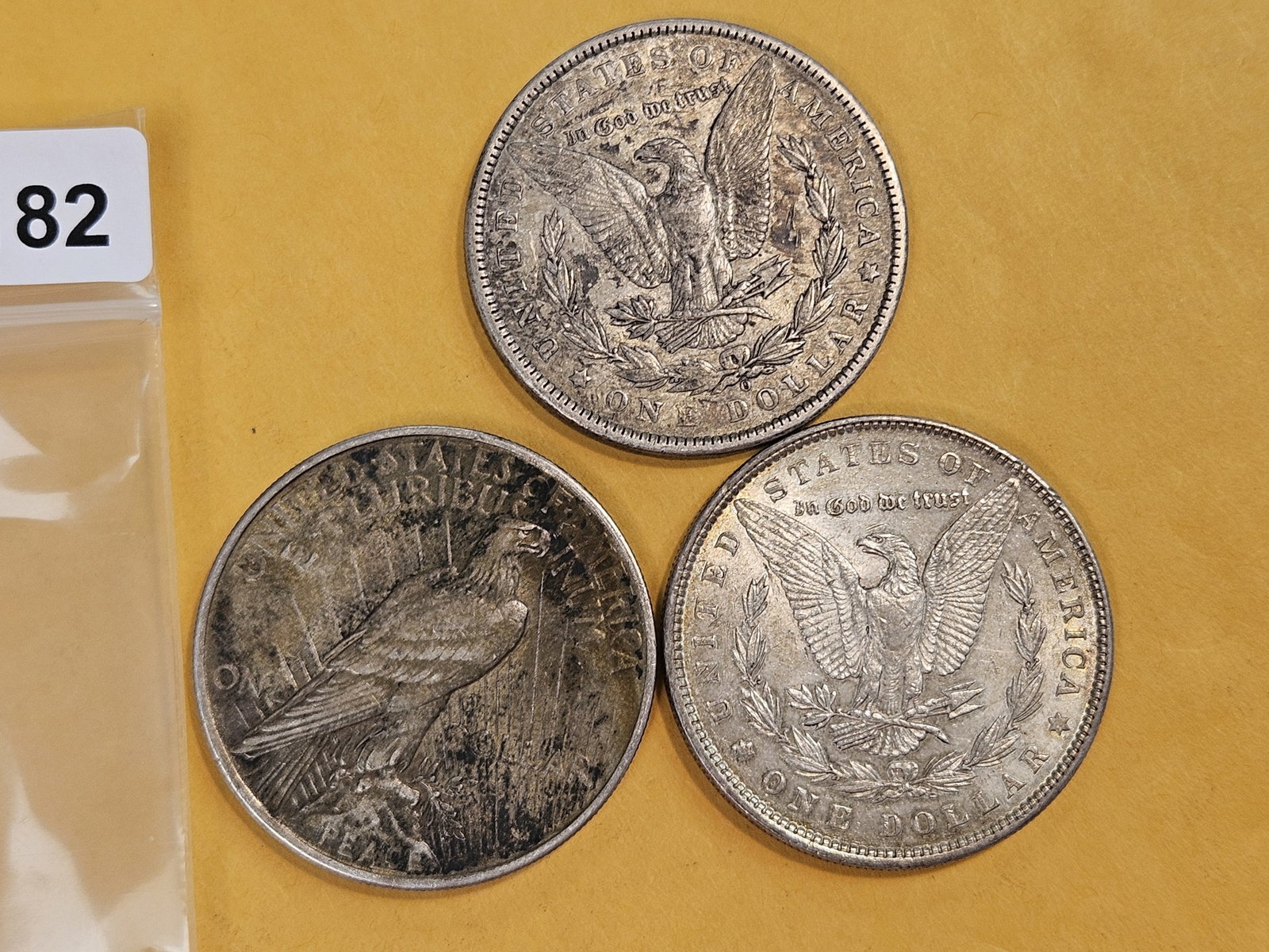 Three mixed silver Dollars - 2