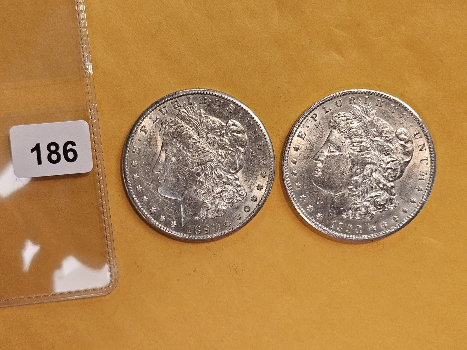 Two Brilliant About Uncirculated Morgan silver Dollars - 2