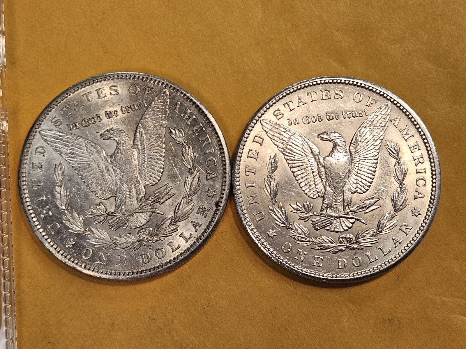 Two Brilliant About Uncirculated Morgan silver Dollars - 3