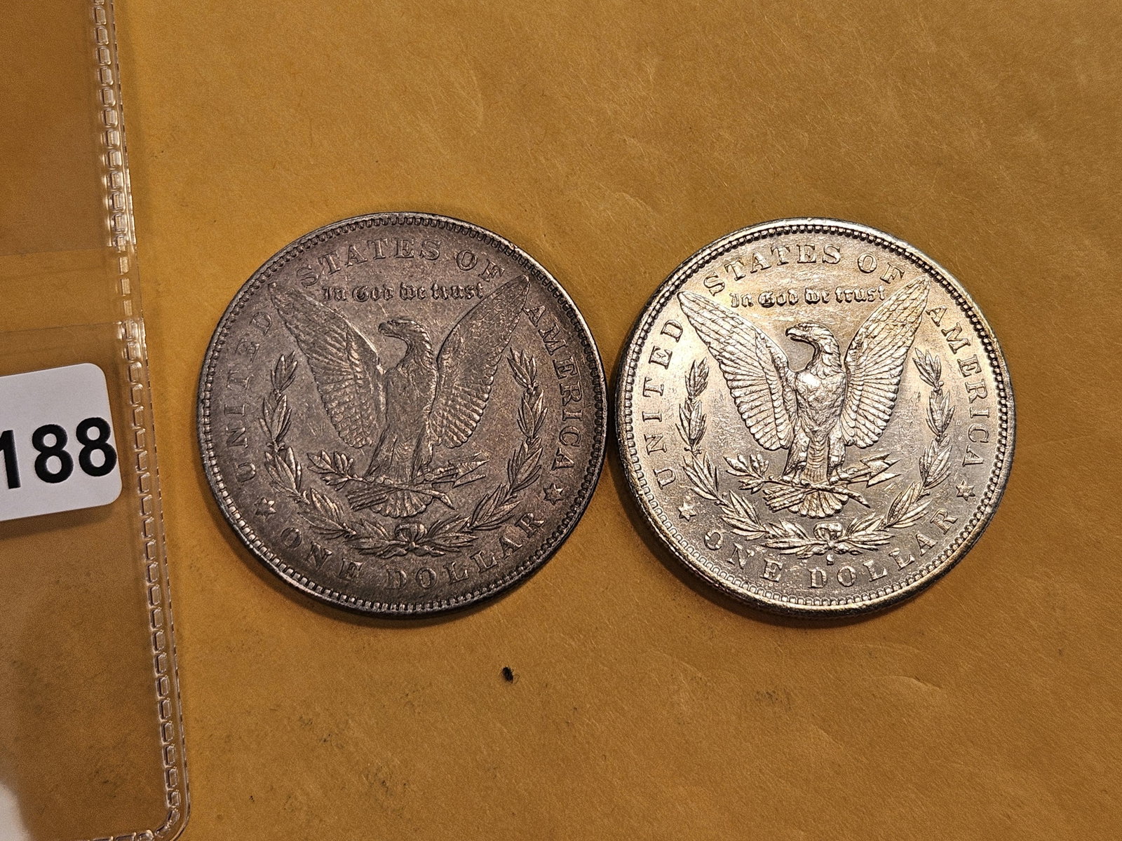 Two About Uncirculated Morgan silver Dollars - 3