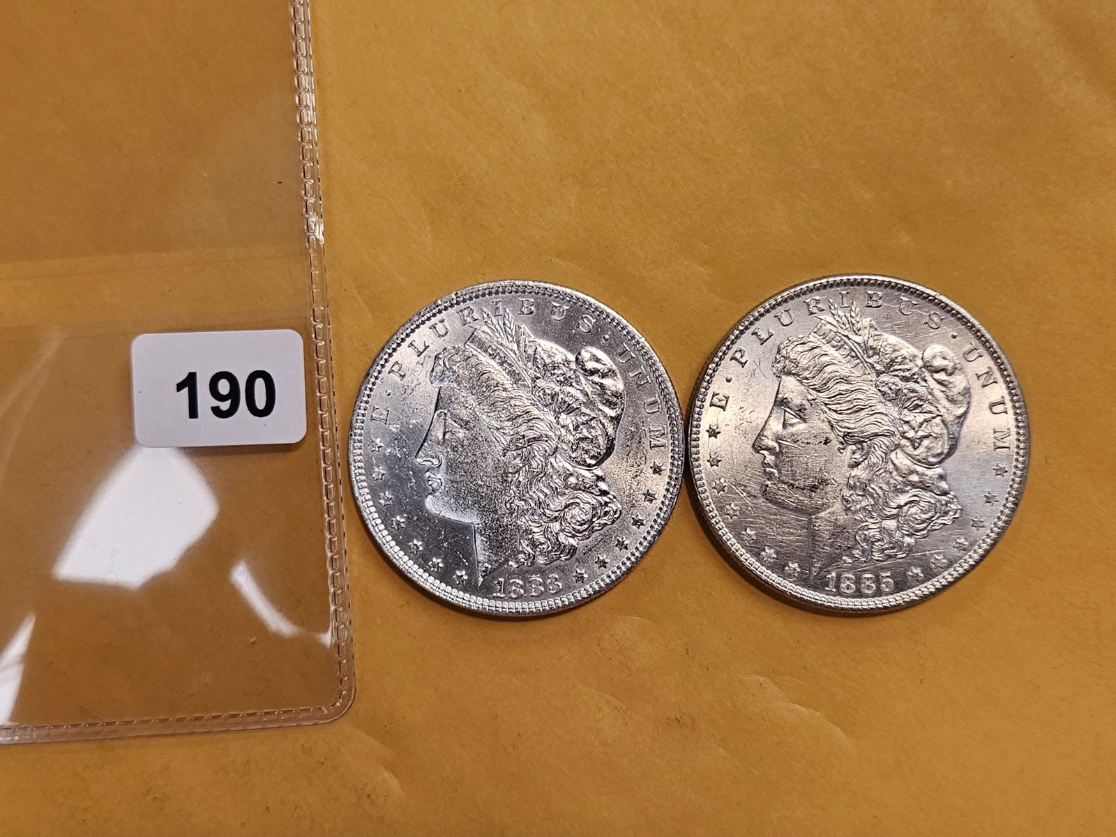 Two Brilliant About Uncirculated Morgan silver Dollars - 2