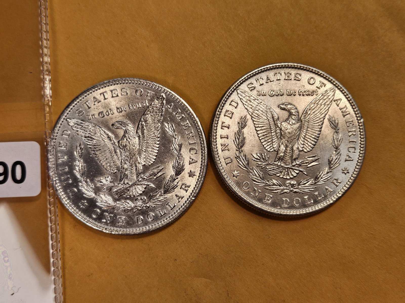 Two Brilliant About Uncirculated Morgan silver Dollars - 3