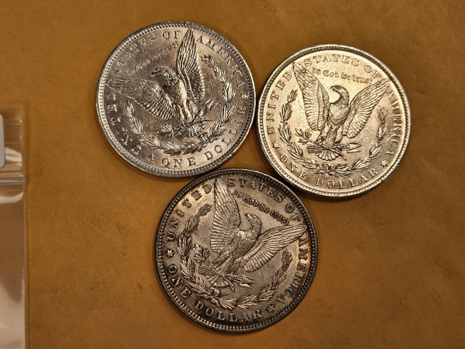 Three Brilliant About Uncirculated Morgan silver Dollars - 3