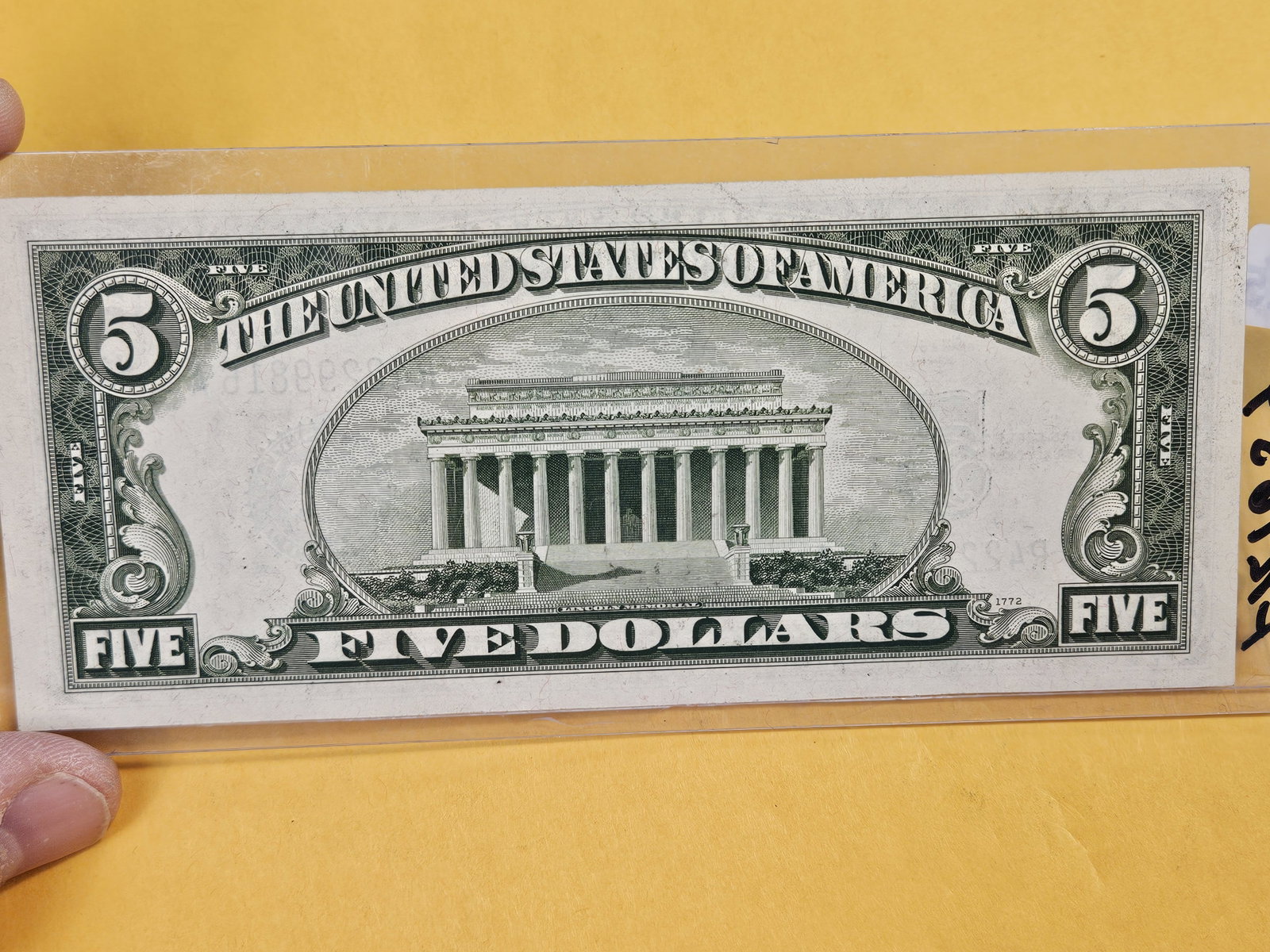 Crisp AU-UNC Series of 1934-D Five Dollar Silver Certificate - 2