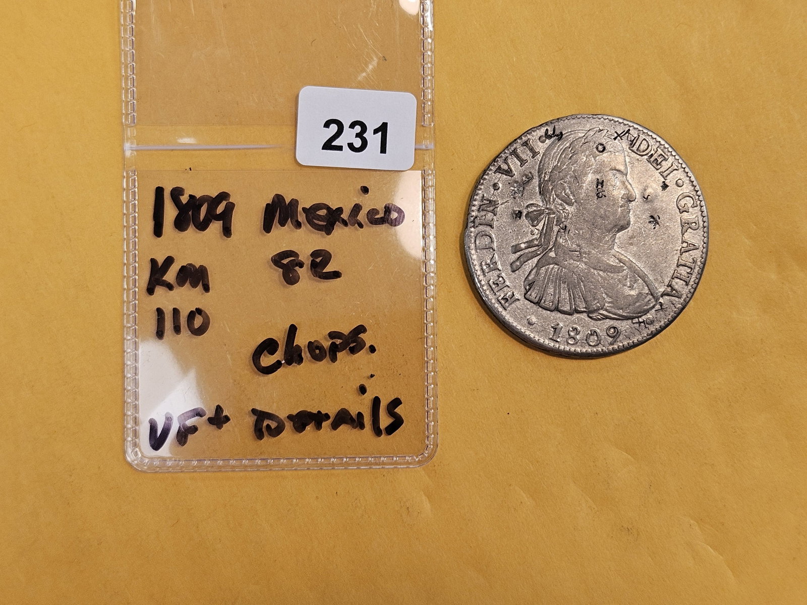 1809 Mexico silver 8 reals in Very Fine plus - details - 2