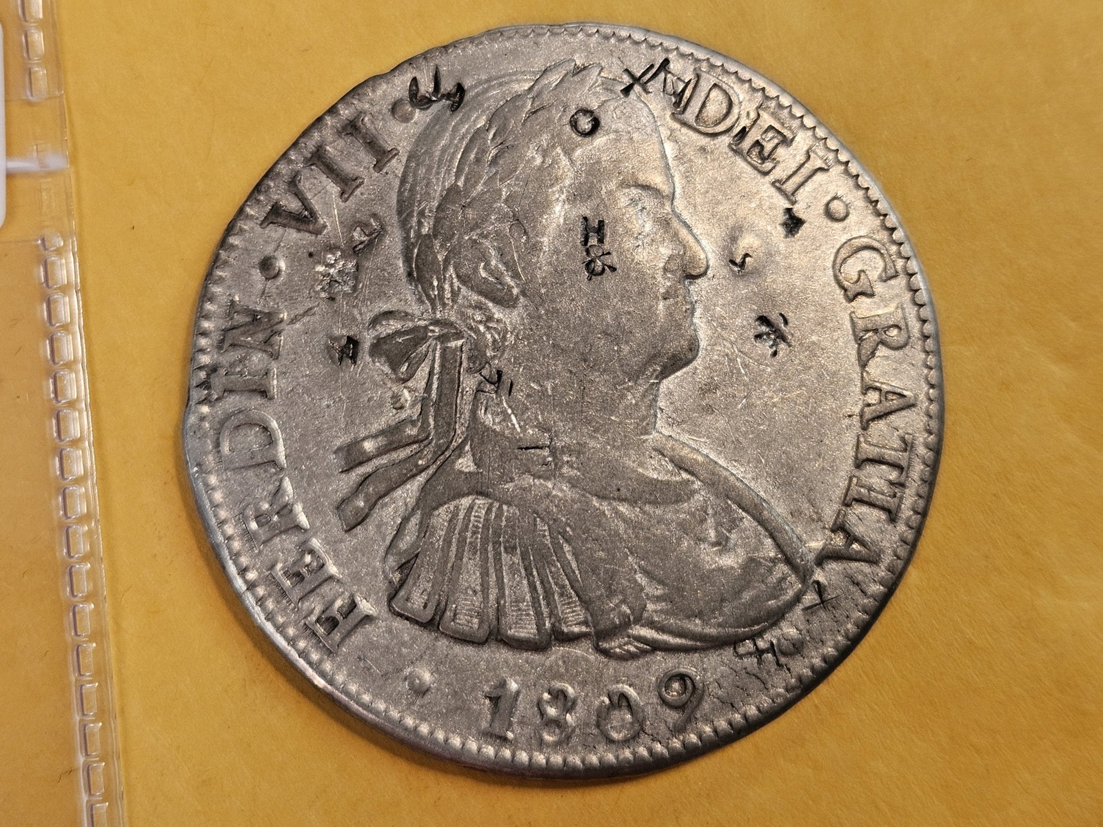 1809 Mexico silver 8 reals in Very Fine plus - details - 3