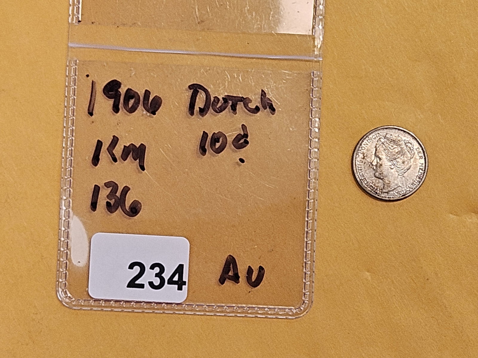 Bright About Uncirculated plus 1906 Netherlands 10 cents - 2