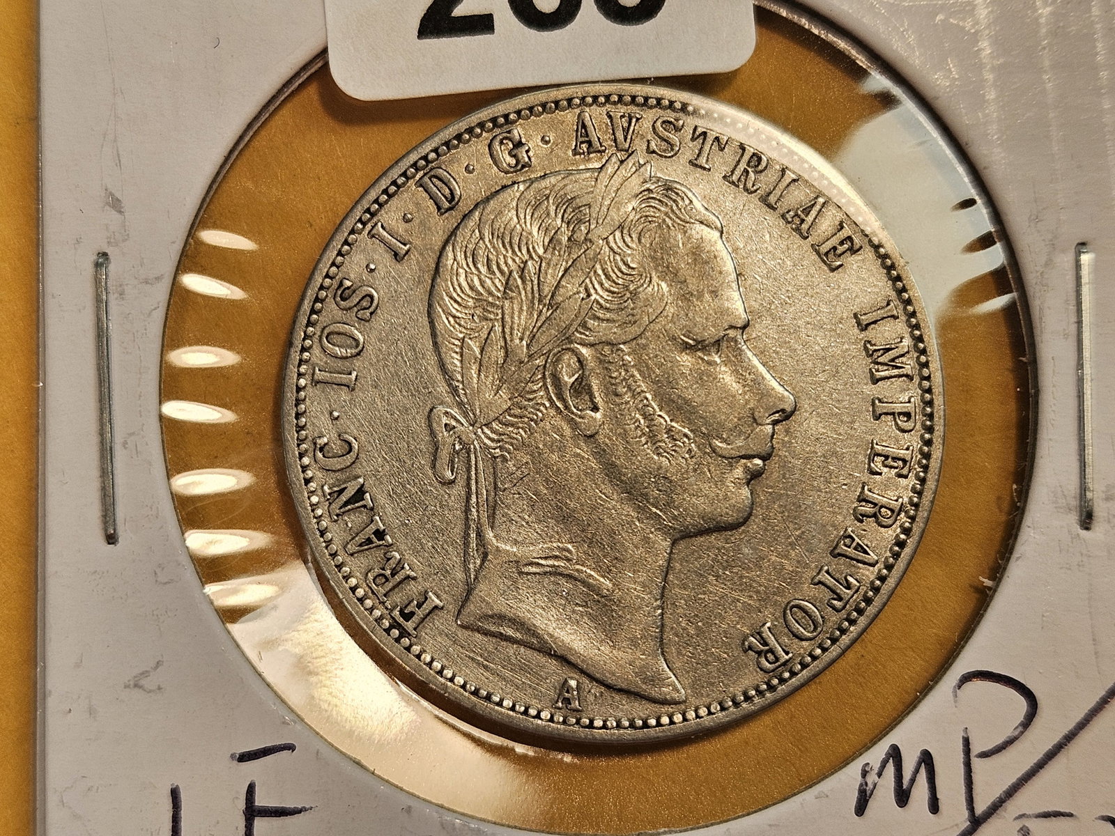 1860 Austria silver 1 florin: Looks VF plus to XF
