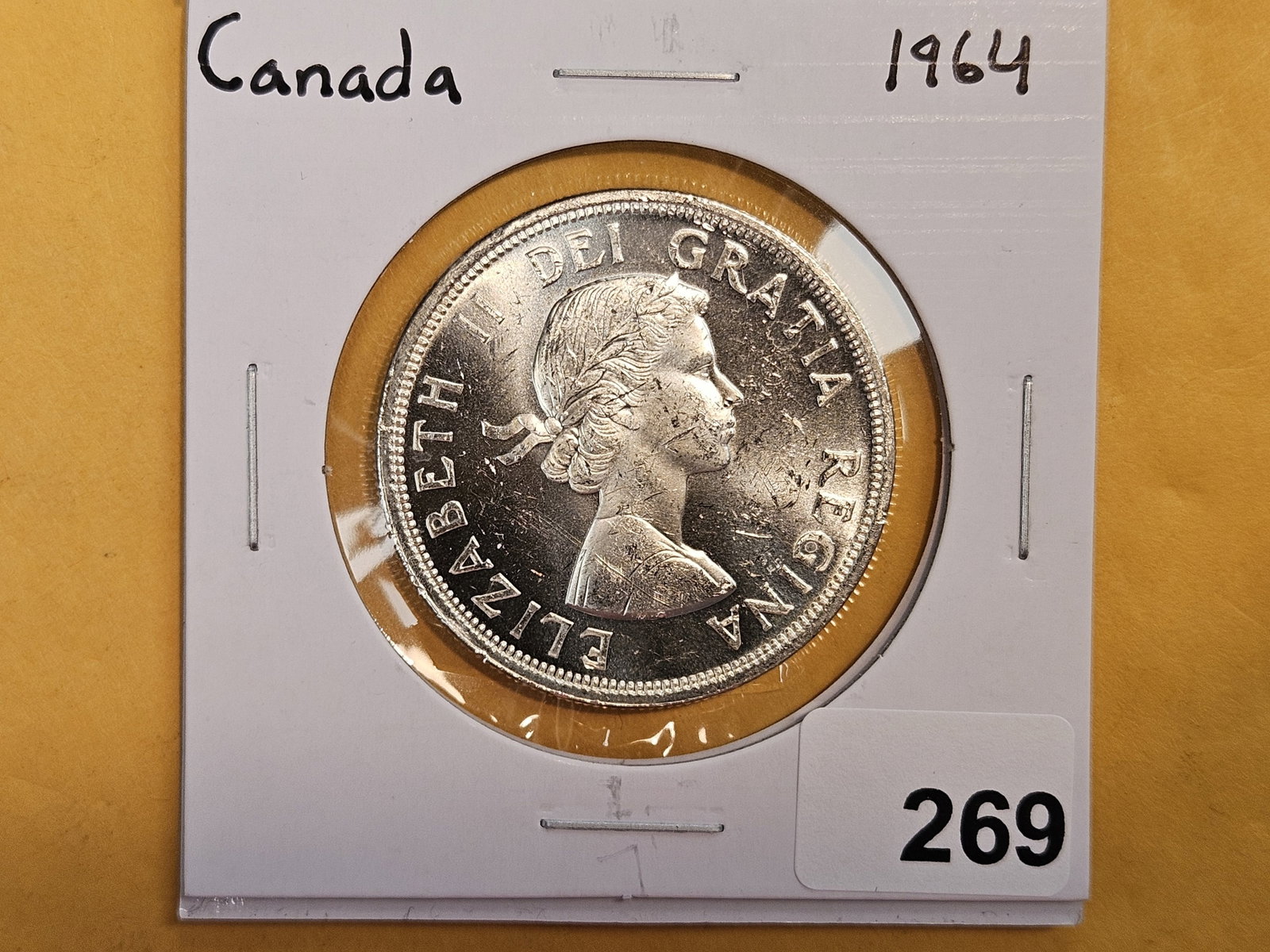 GEM Brilliant Uncirculated 1964 Canada Silver Dollar: Prooflike