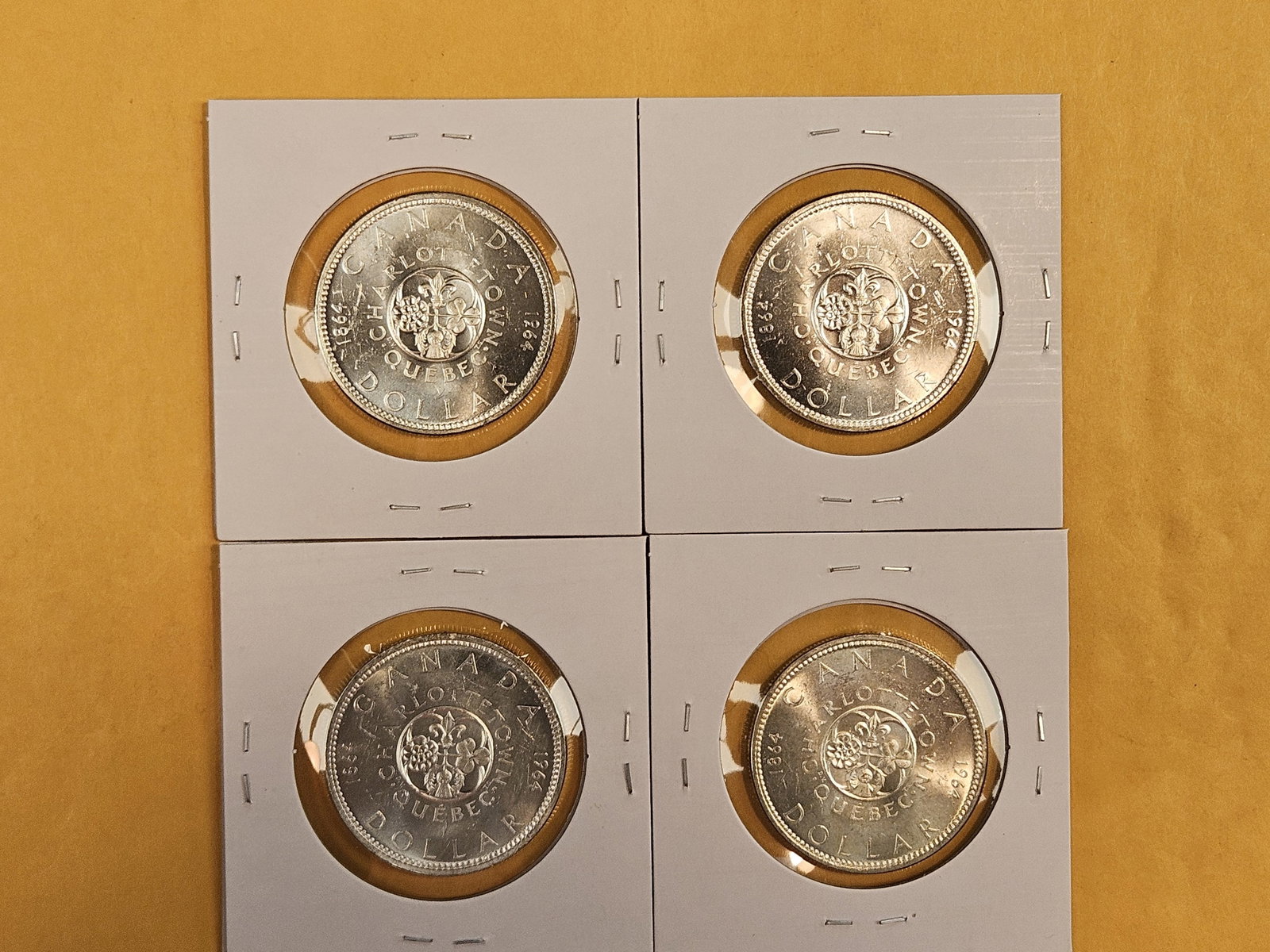 Four GEM Brilliant Uncirculated 1964 Canada Silver Dollars - 2