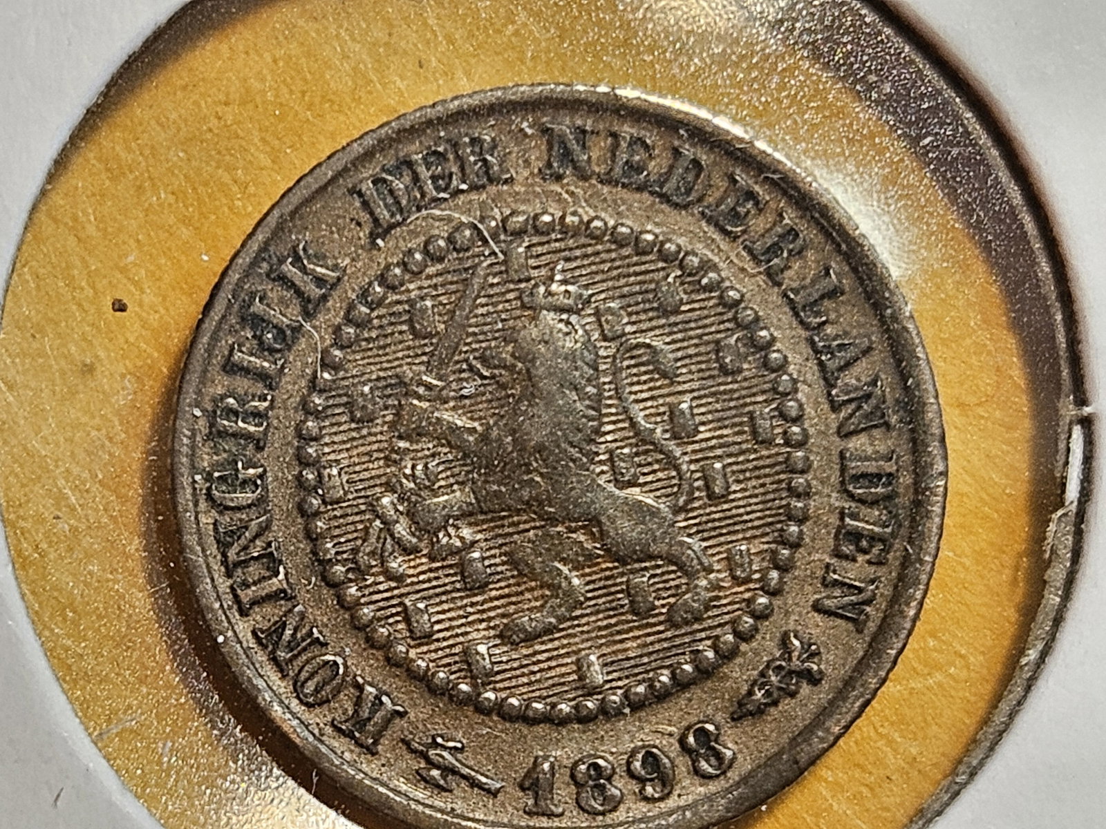 KEY DATE! 1898 Netherlands 1/2 gulden: KM 109