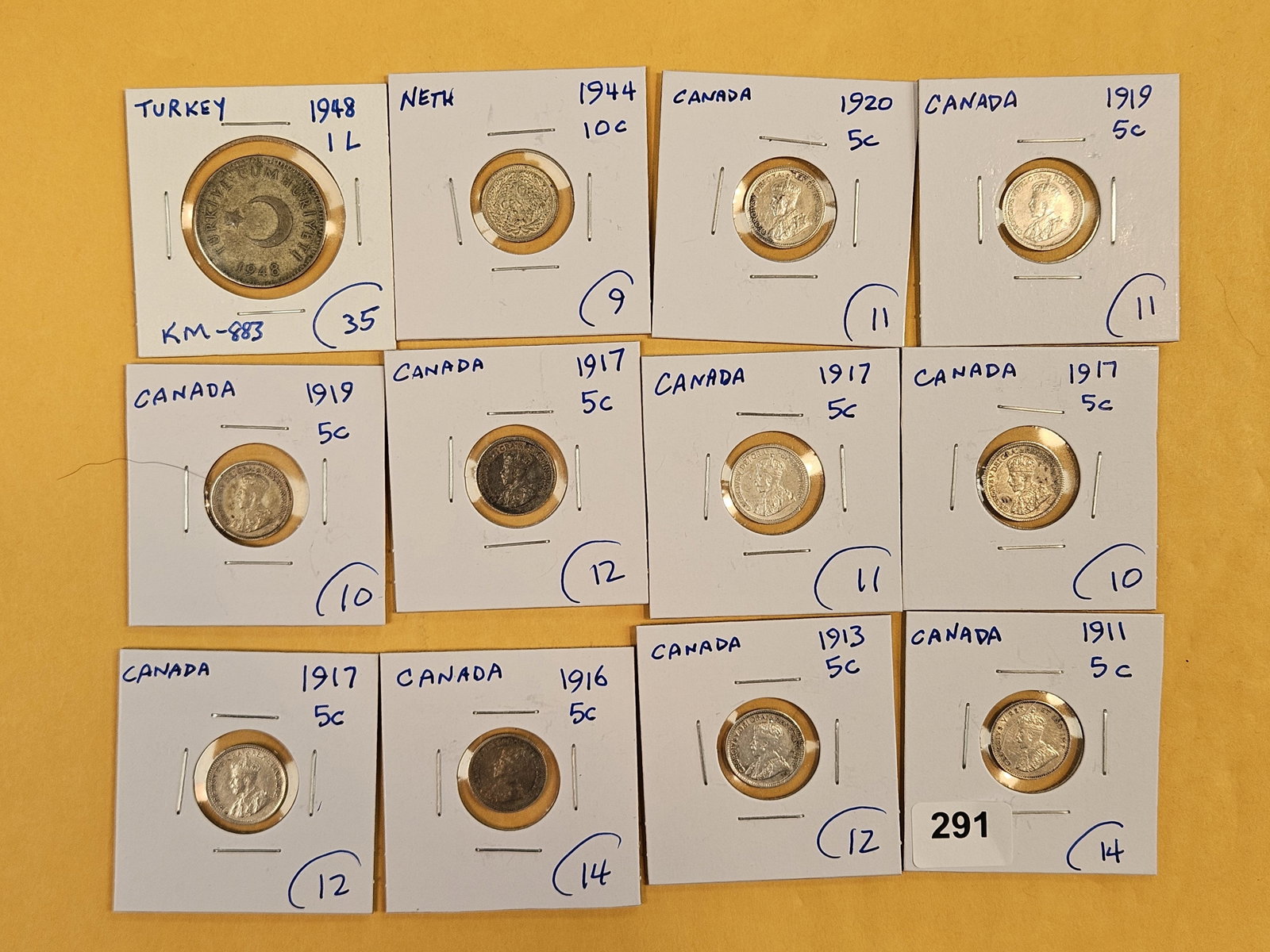 Twelve more mixed silver World Coins (1 of 5)