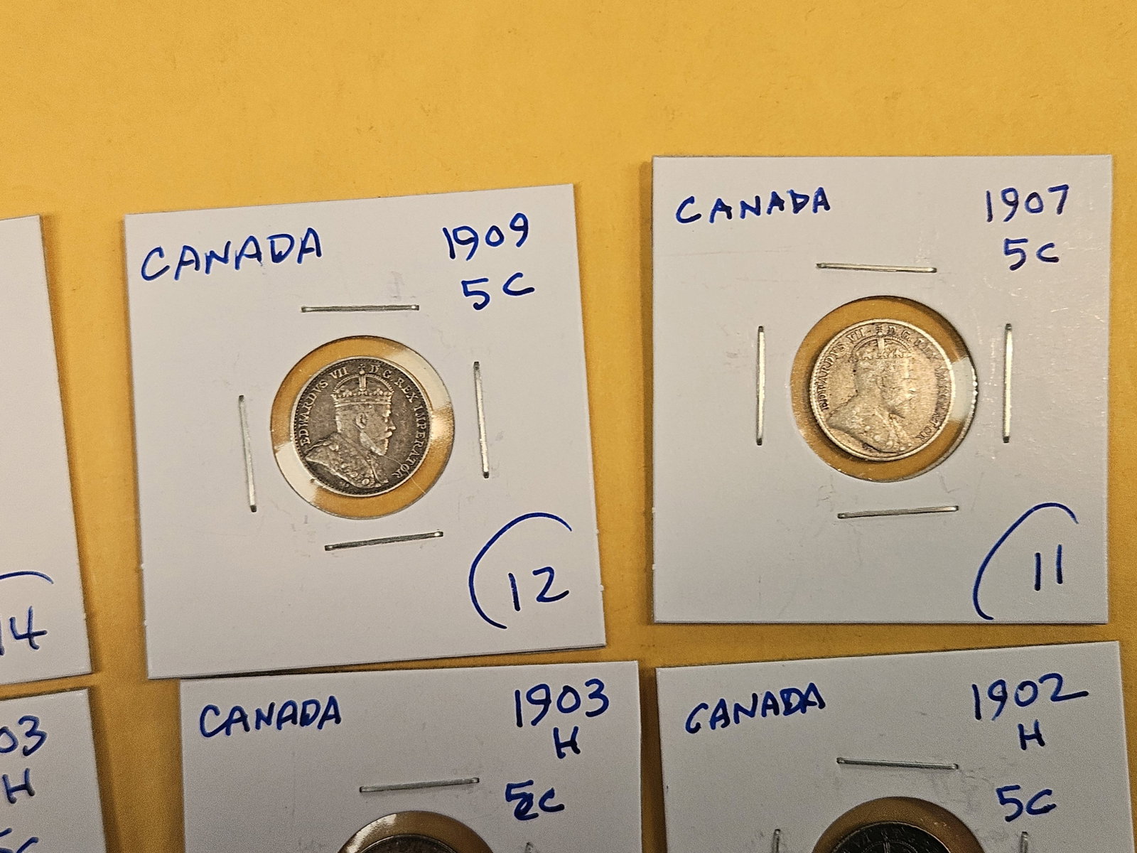 Ten more silver Canadian 5 cent coins - 3