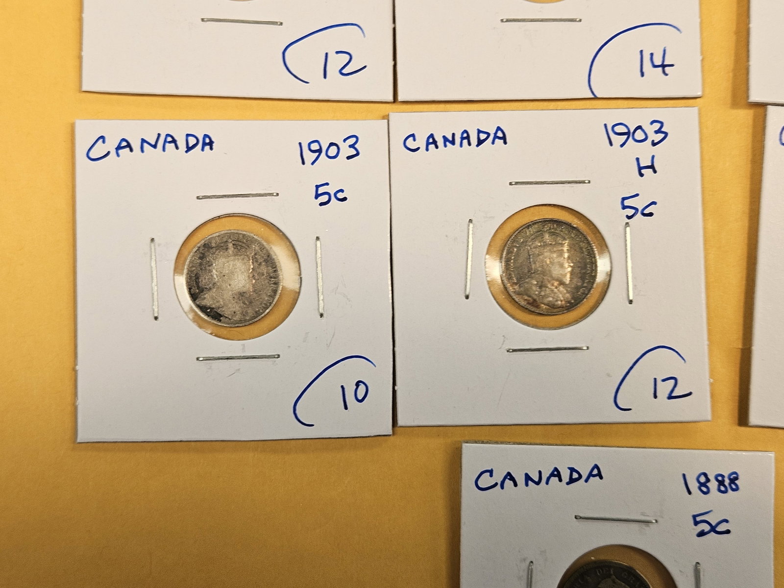 Ten more silver Canadian 5 cent coins - 4