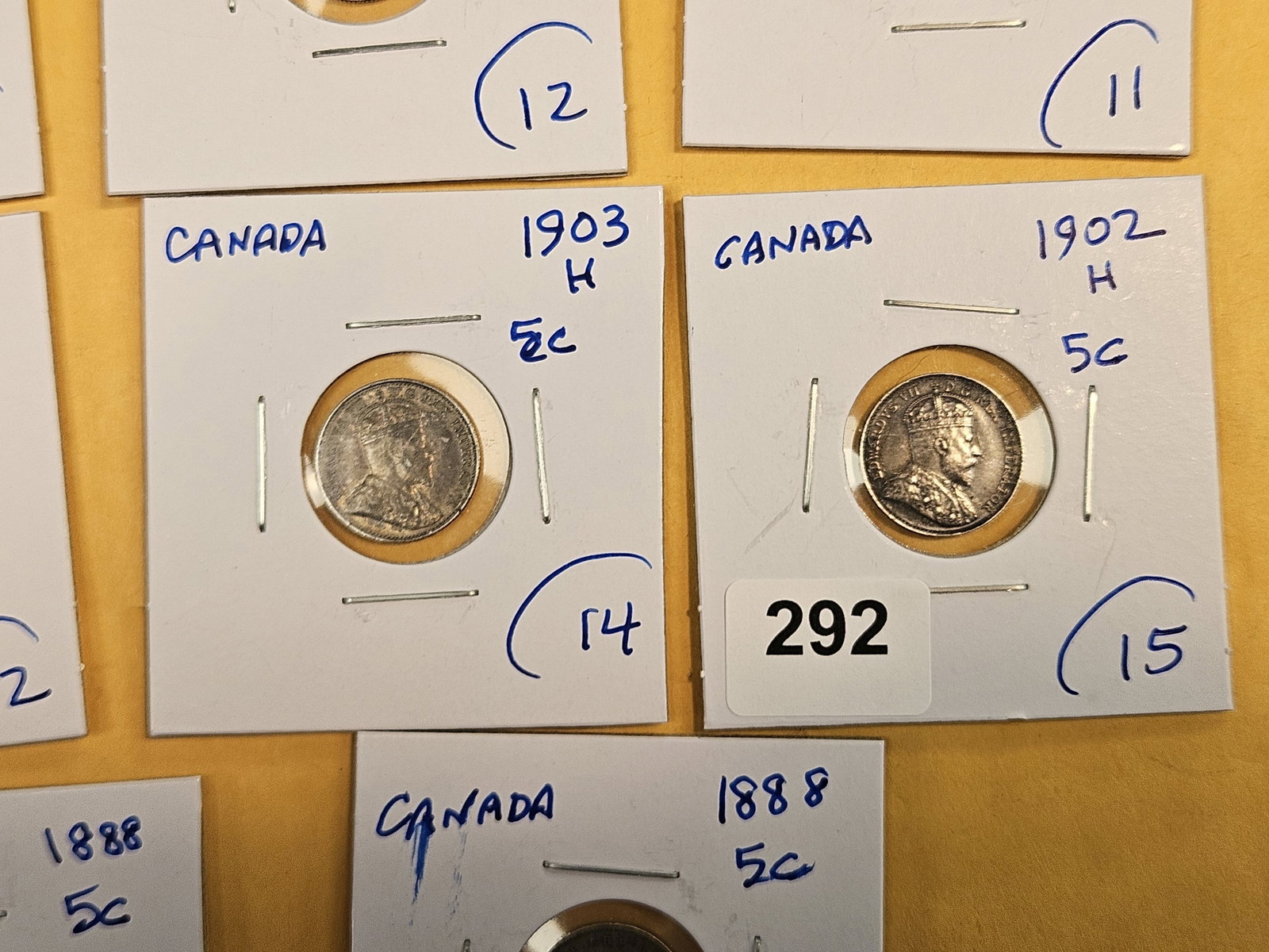 Ten more silver Canadian 5 cent coins - 5