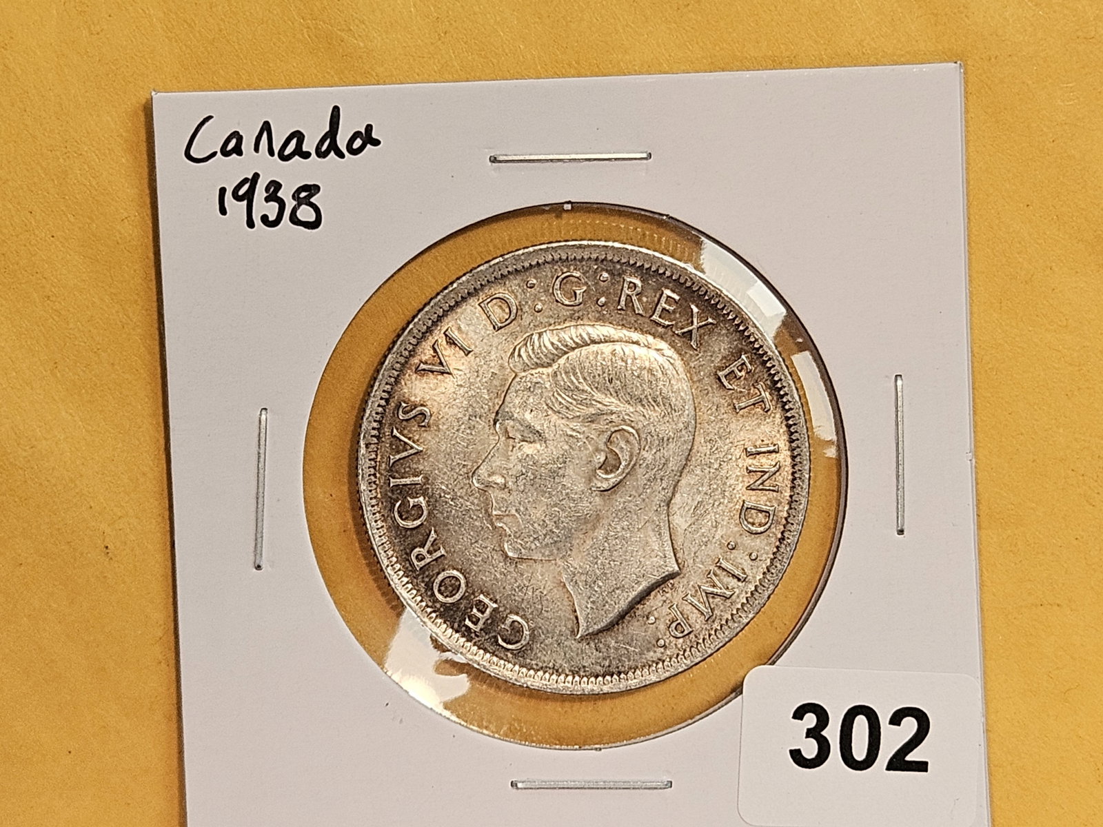 Bright 1938 Canada Silver Dollar - 2