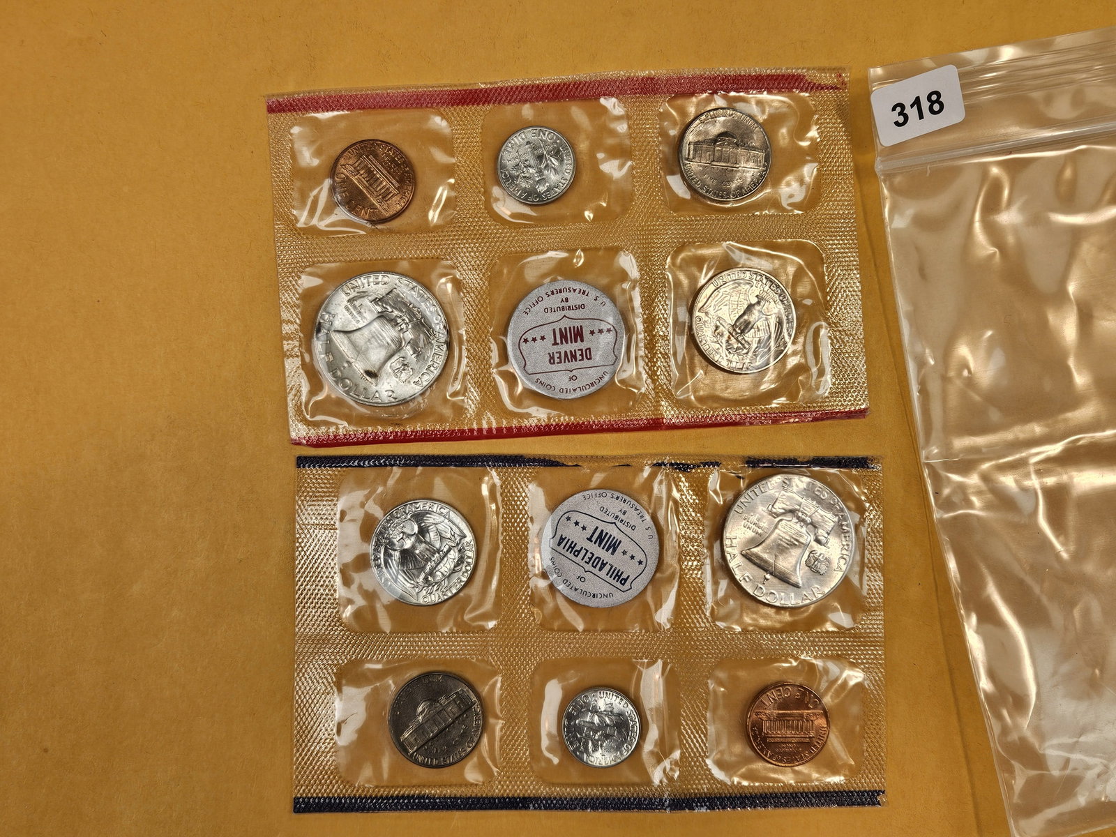 VARIETY! 1959 P & D US Silver Mint Set in original blister packs - 2